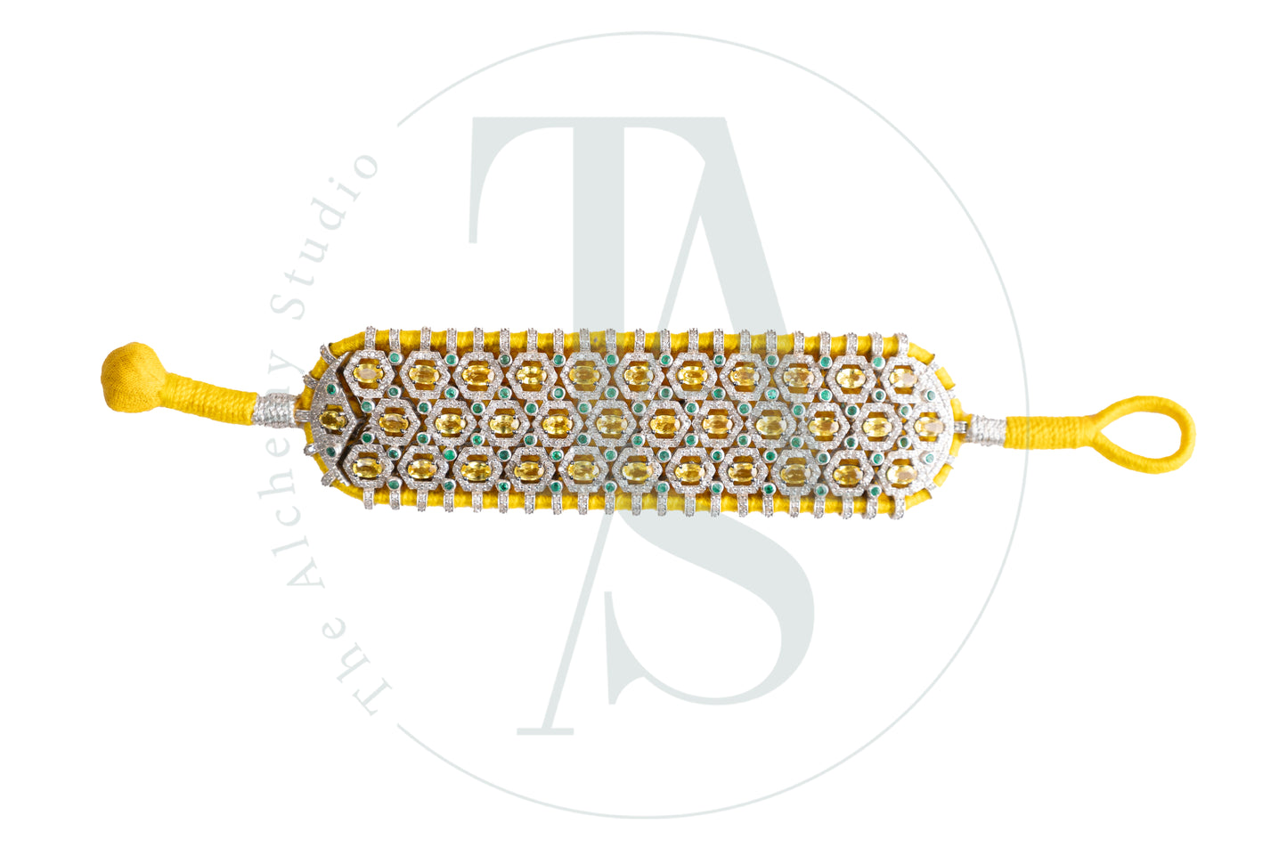 Jalen Emerald, Yellow Sapphire and Diamond Bracelet
