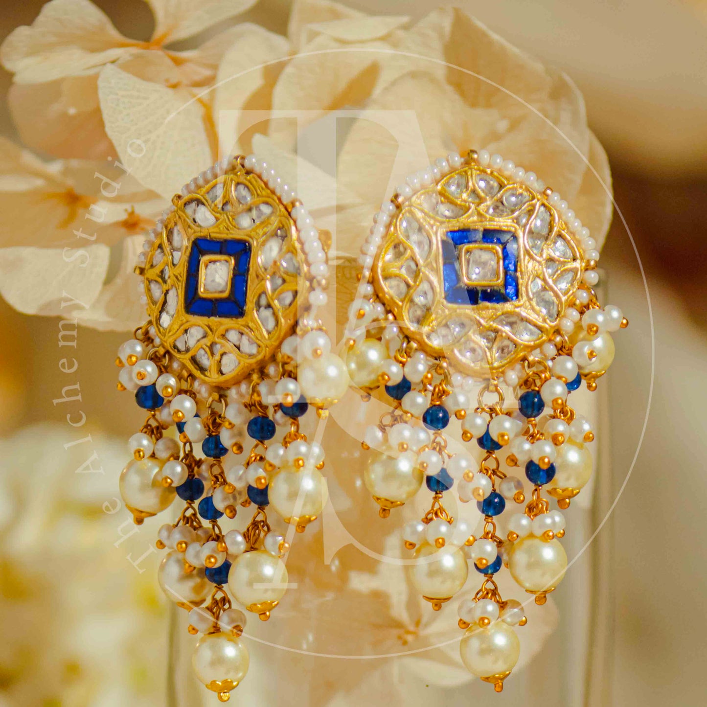 Blue Moon Uncut Diamond Earrings