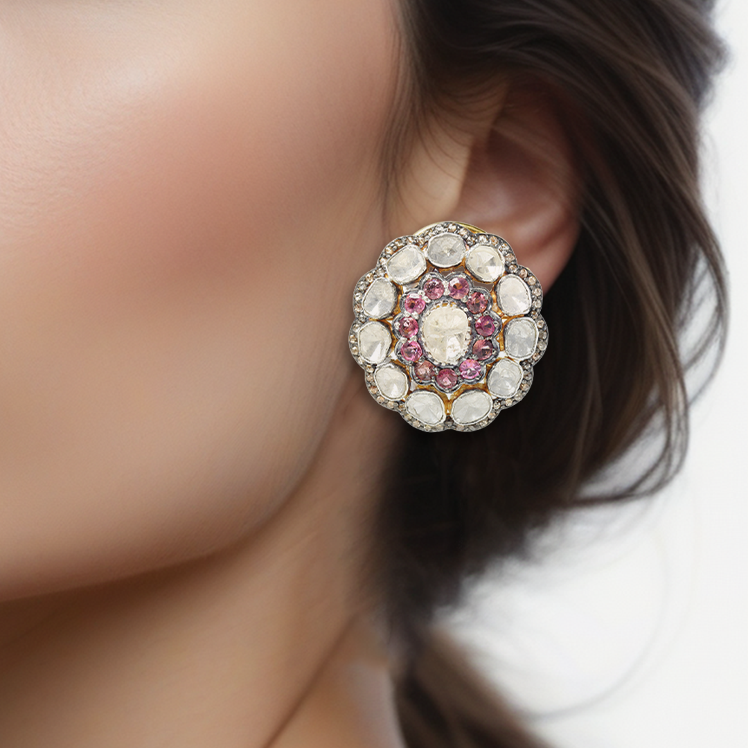 Astrales Ruby Polki Earring
