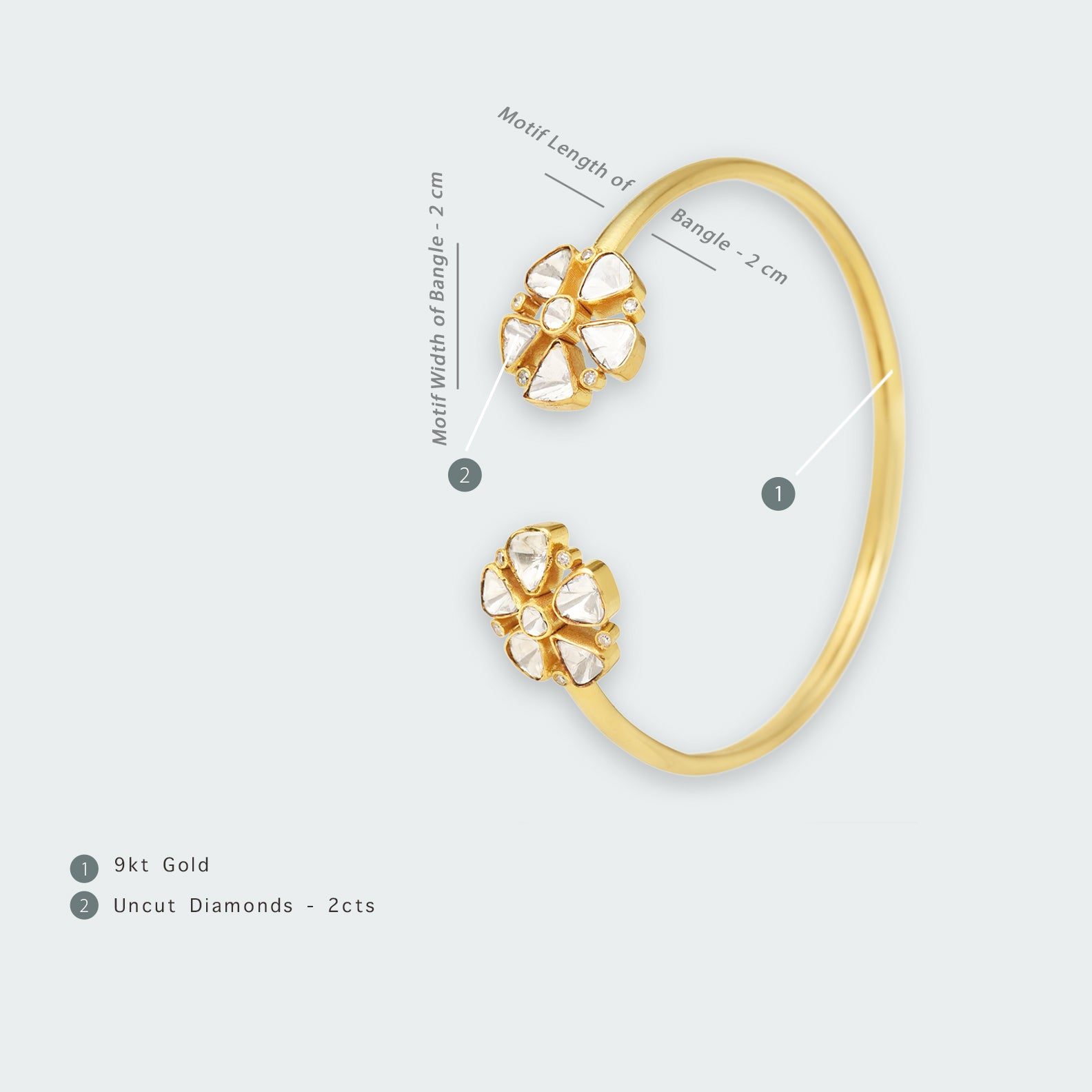 Duo Flora Polki Flexi Bangle