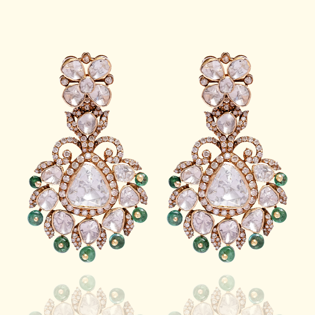 Damisa Polki Emerald Earrings