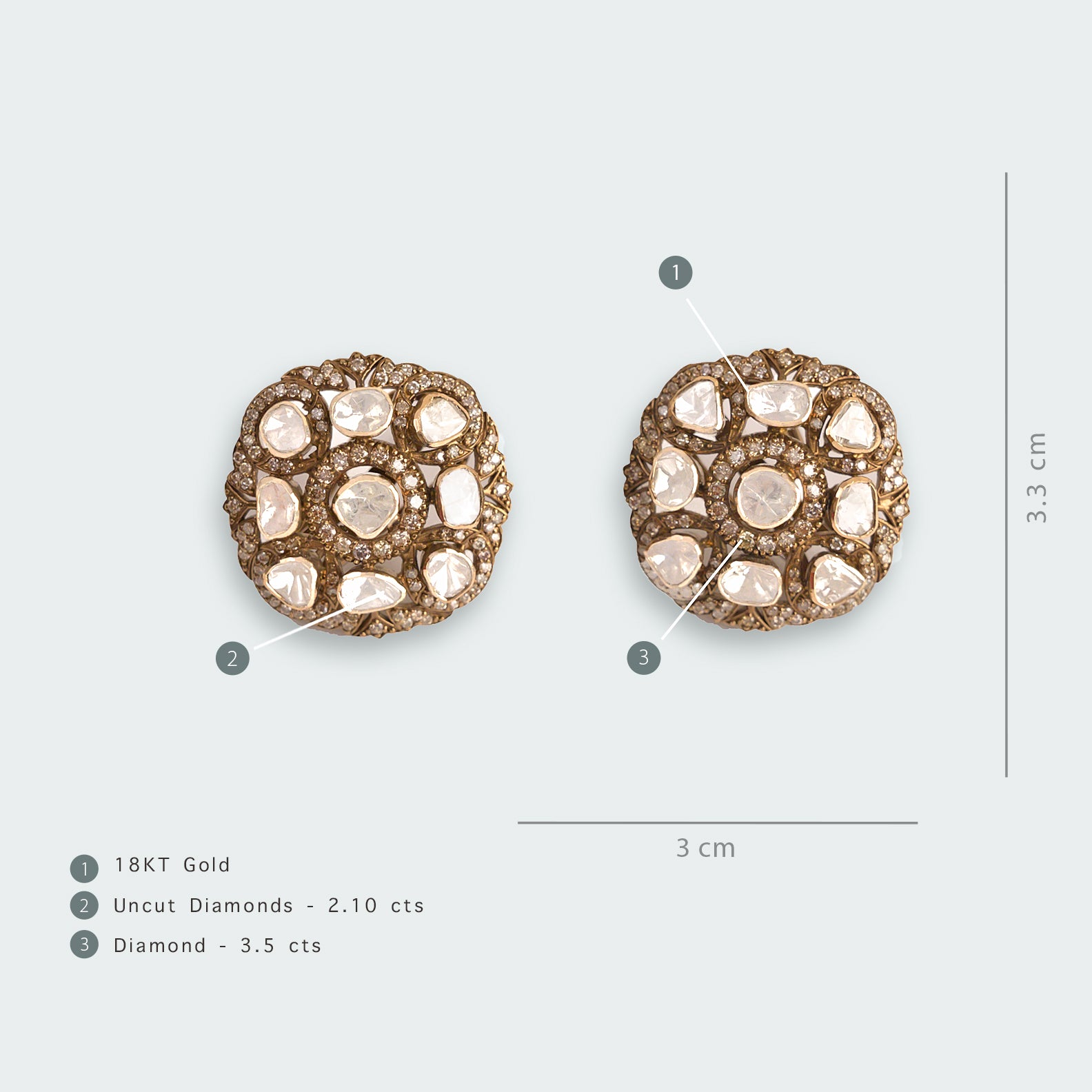 Meher Victorian Polki Earrings