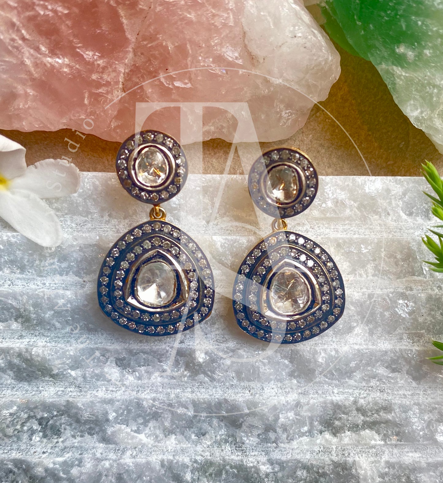 Wanderlust Drop Uncut Diamond Earrings