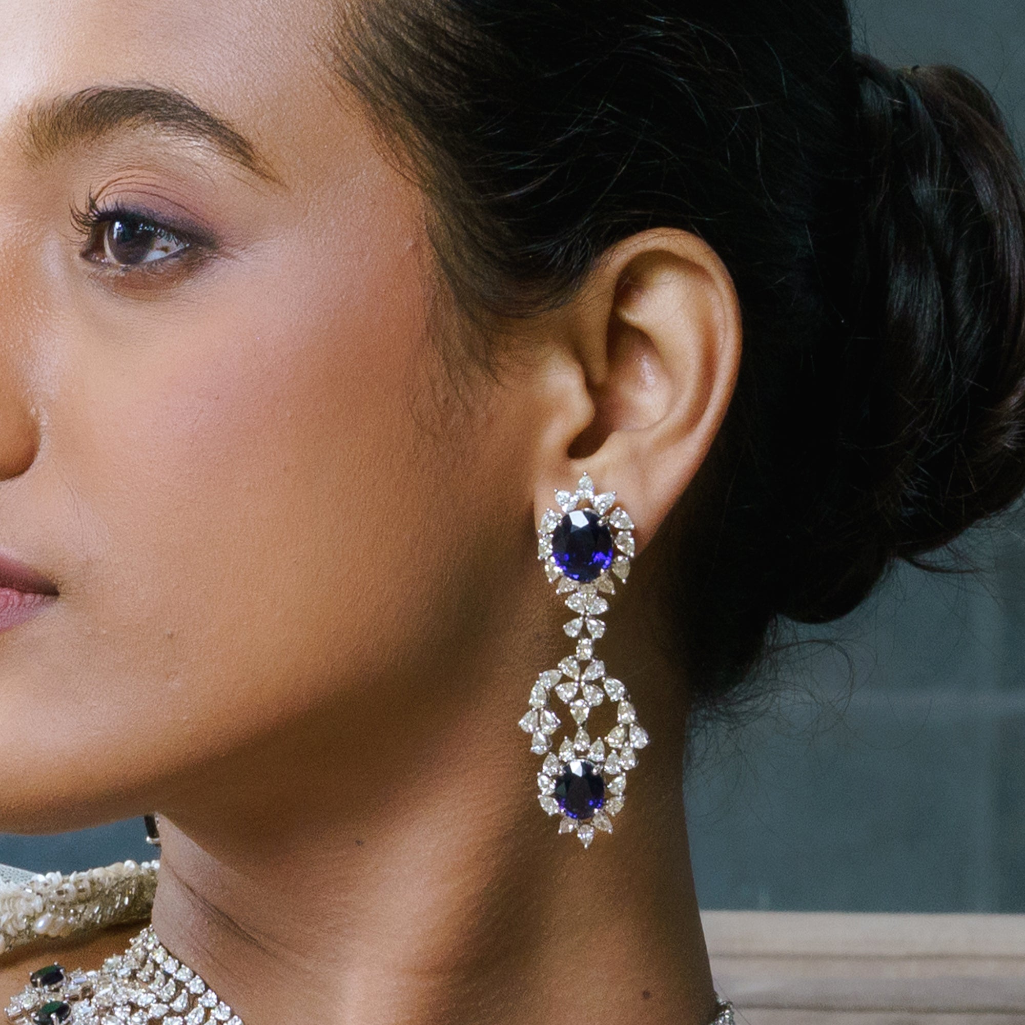 Azure Royale Sapphire Diamond Earring