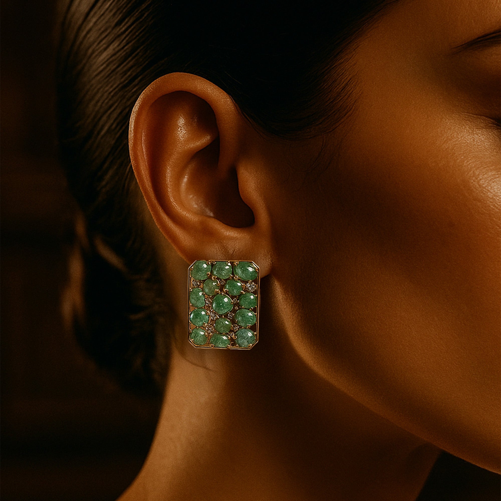 Taylor Emerald and Diamond Earrings