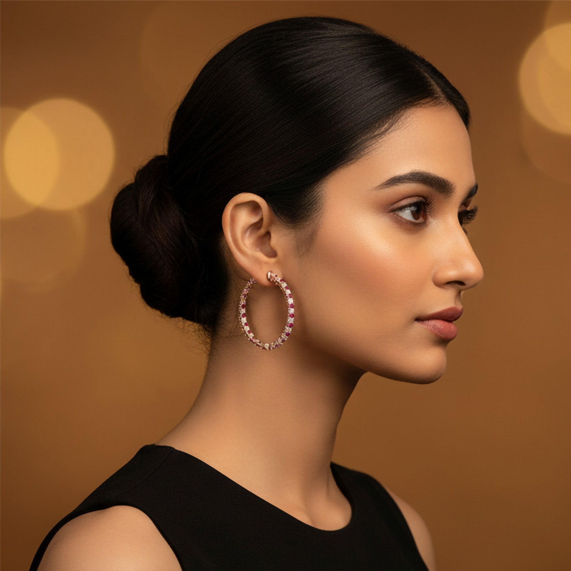 Lily Ruby and Diamond Hoops