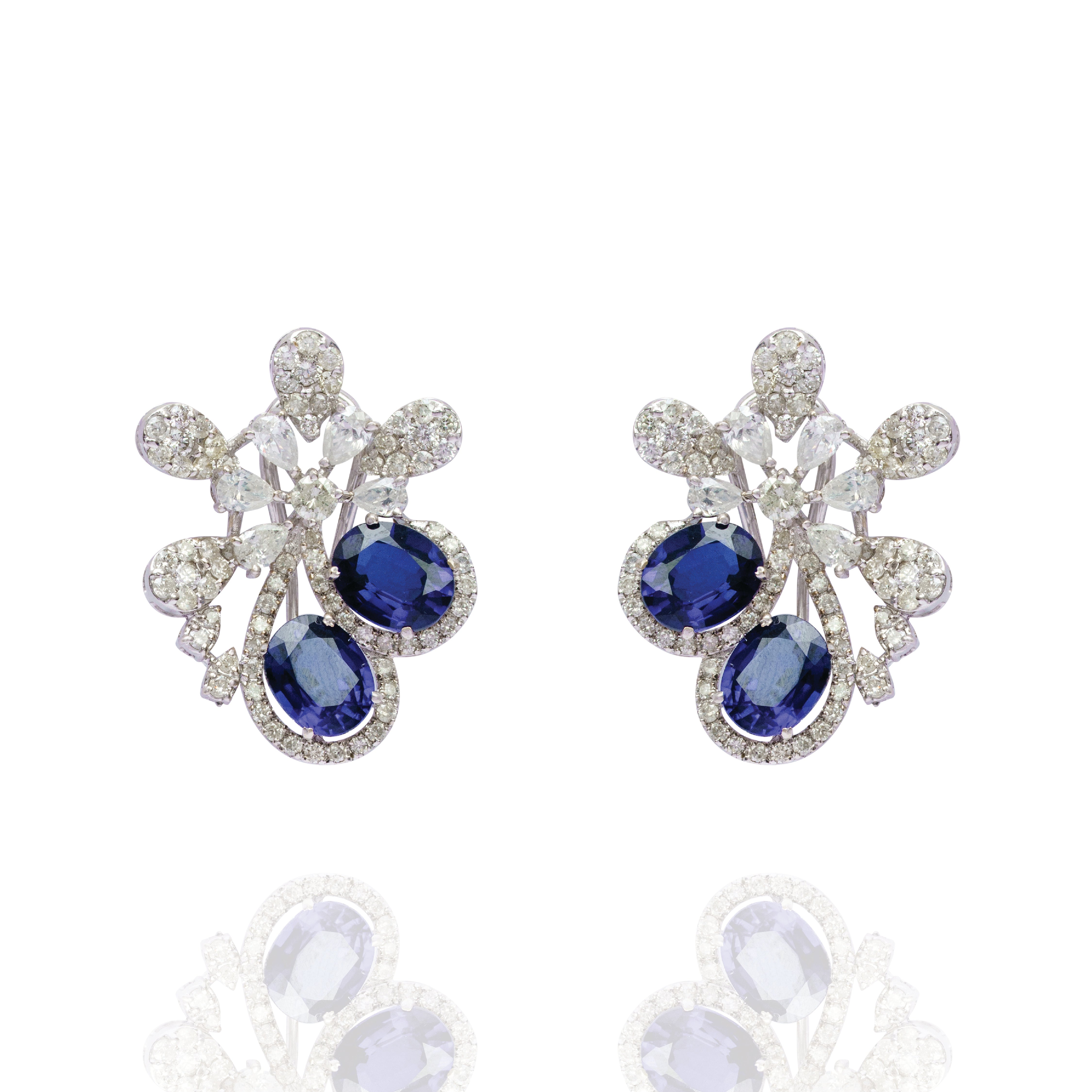 Nuvra Sapphire Diamond Earrings
