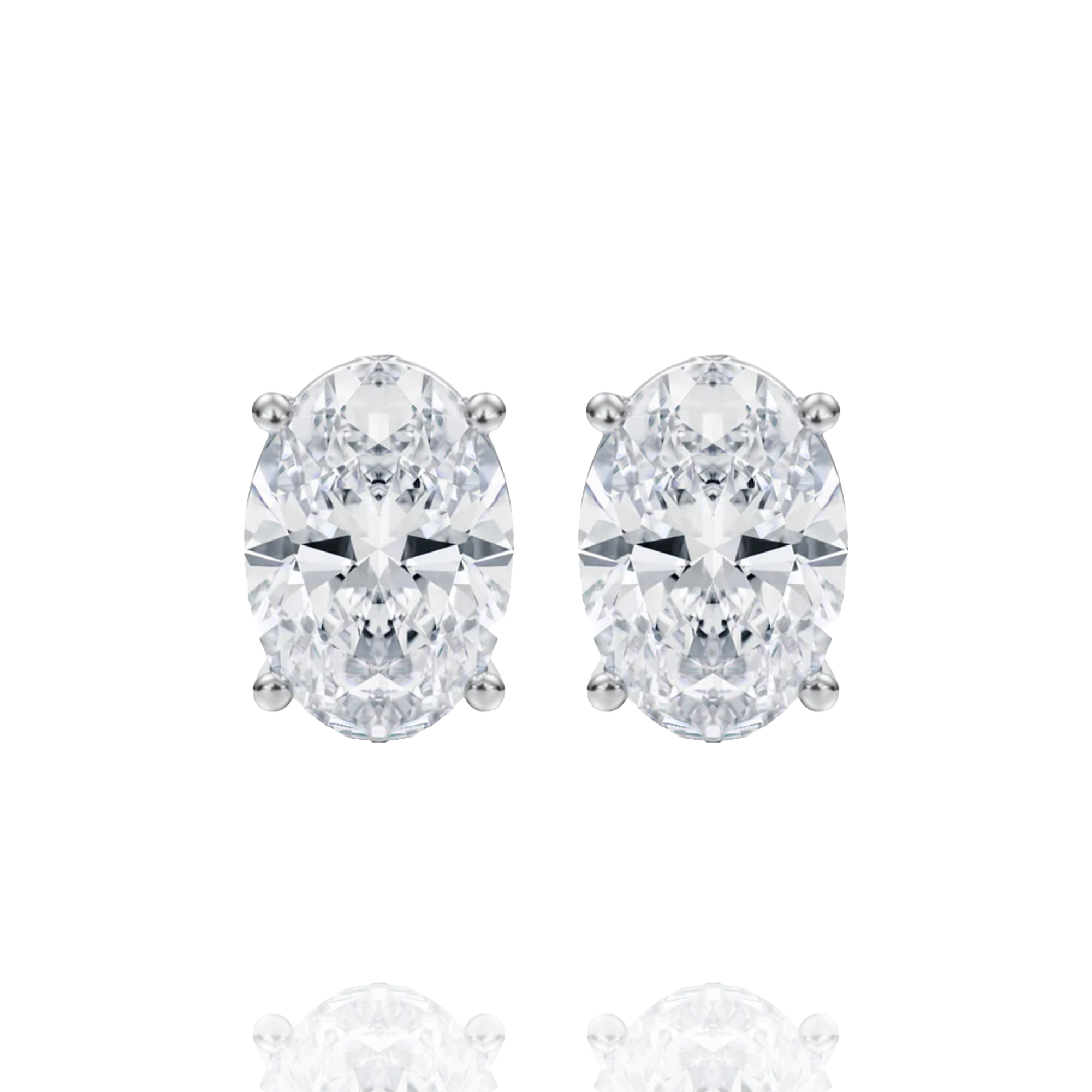 Classic Oval Lab Grown Solitaire Earrings