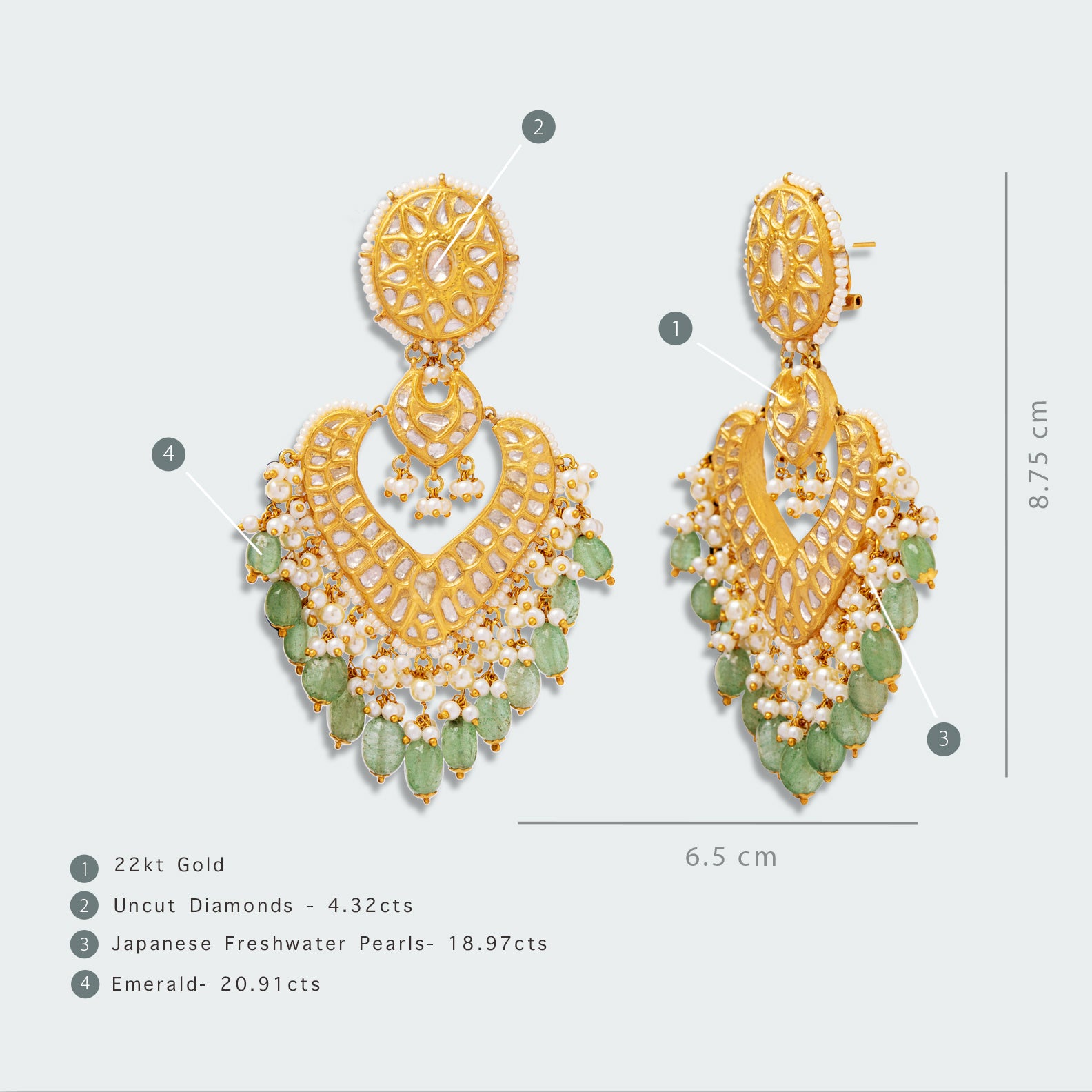 Poornima Emerald Polki Chaandbalis