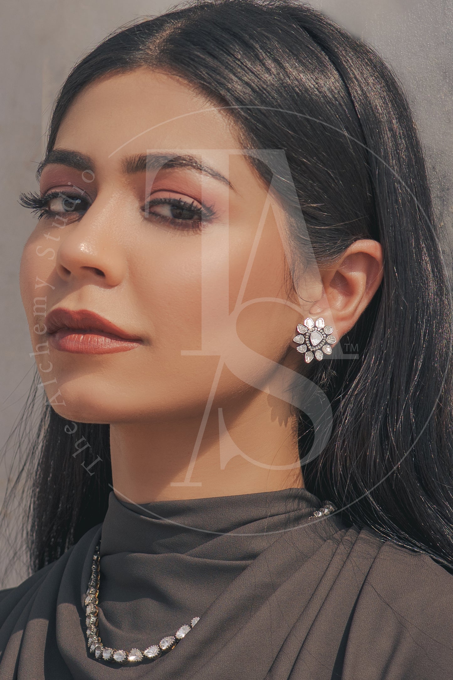 Star Drop Uncut Diamond Earrings