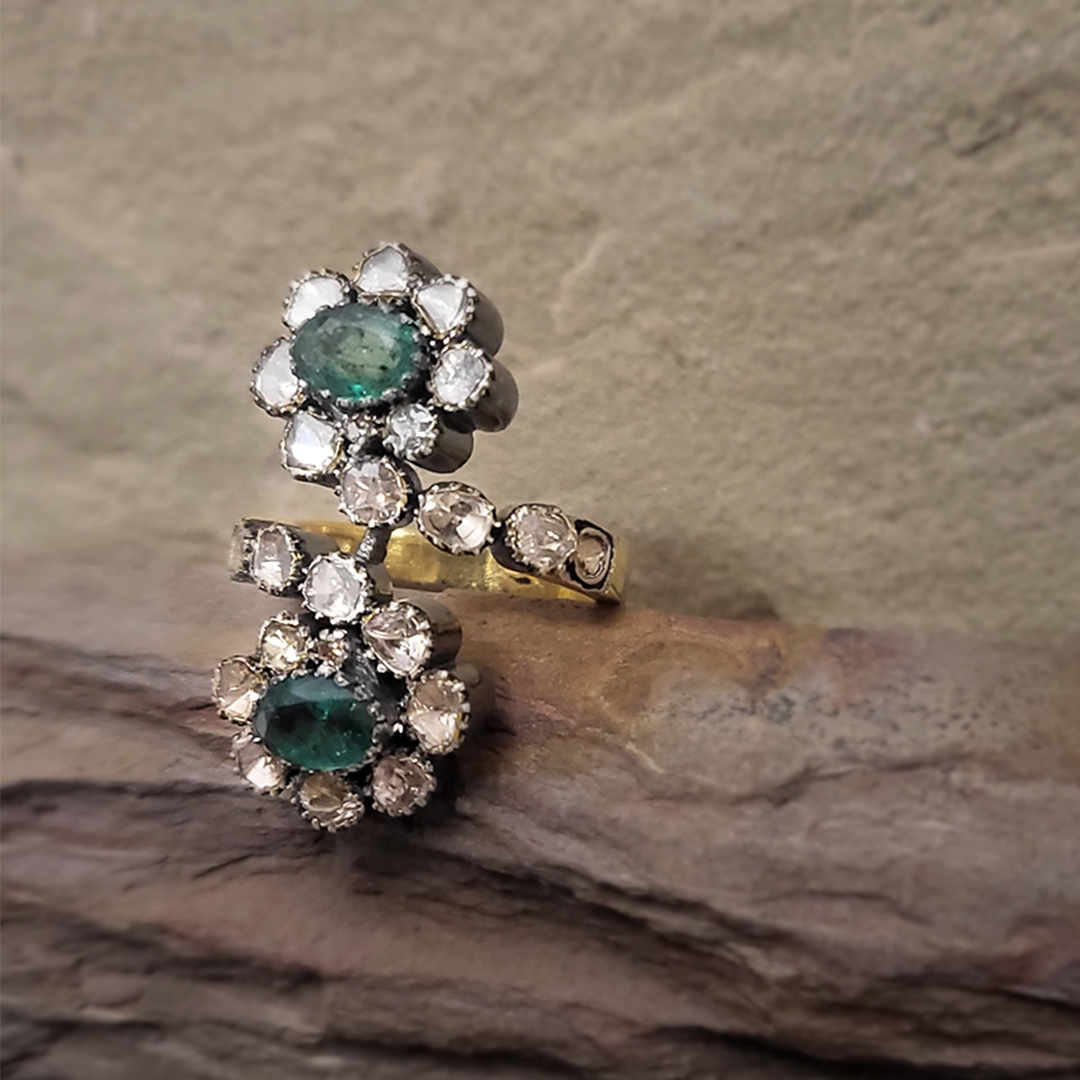 Adella Polki Emerald Ring
