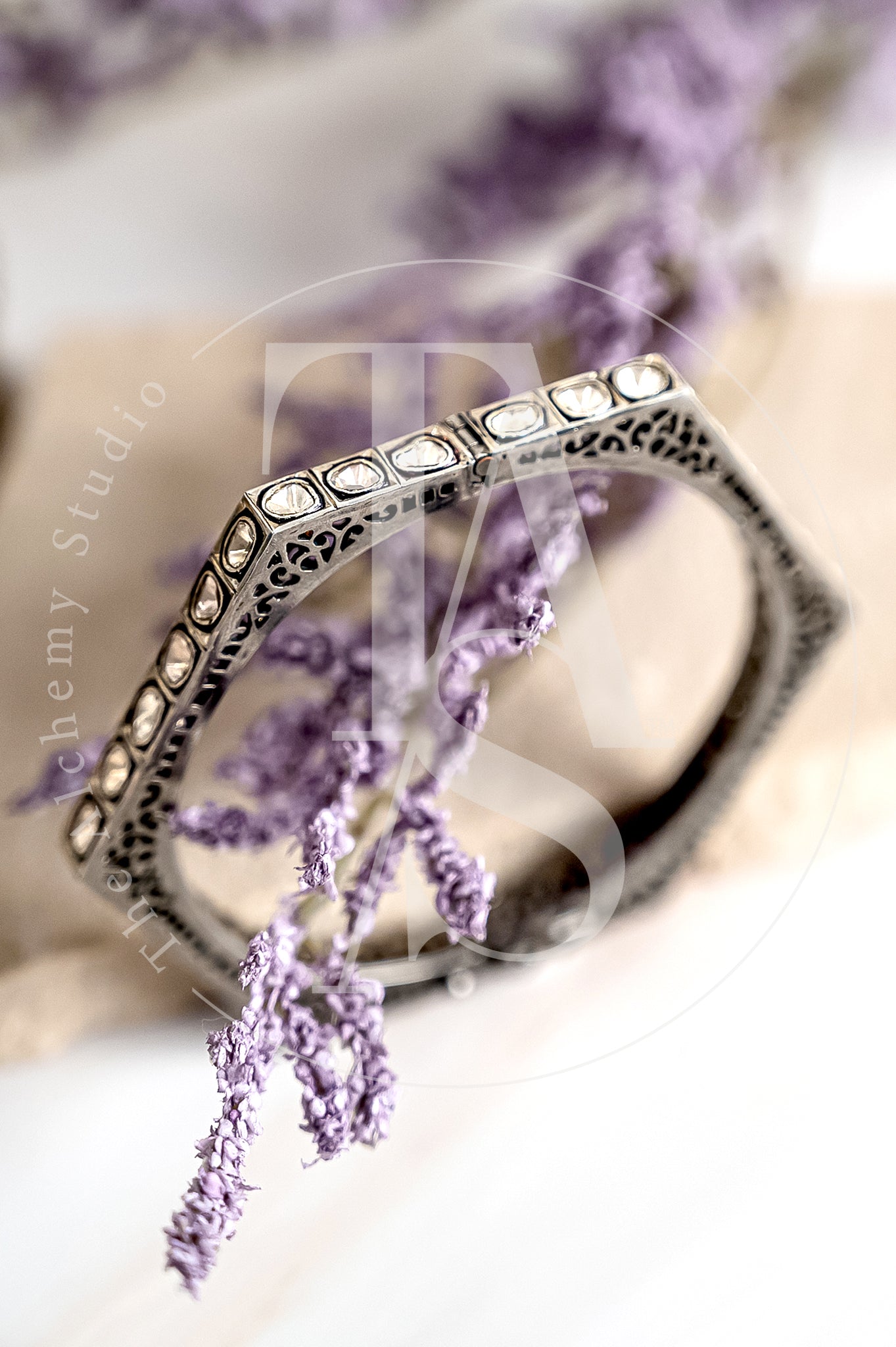 Hexagon Uncut Diamond Bangle