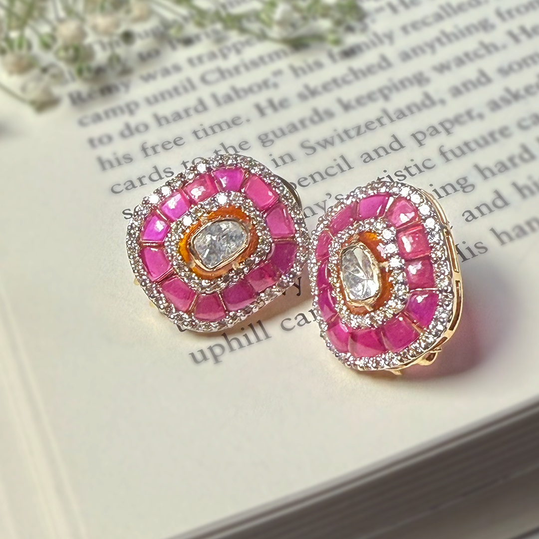 Ruby Polki Radiance Diamond Earrings