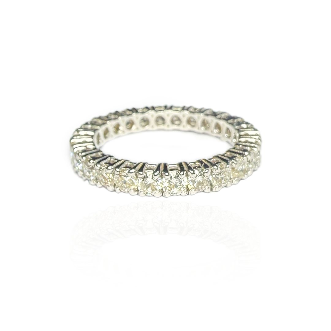 Round cut diamond eternity gold ring, luxury handcrafted fine jewellery, statement ring