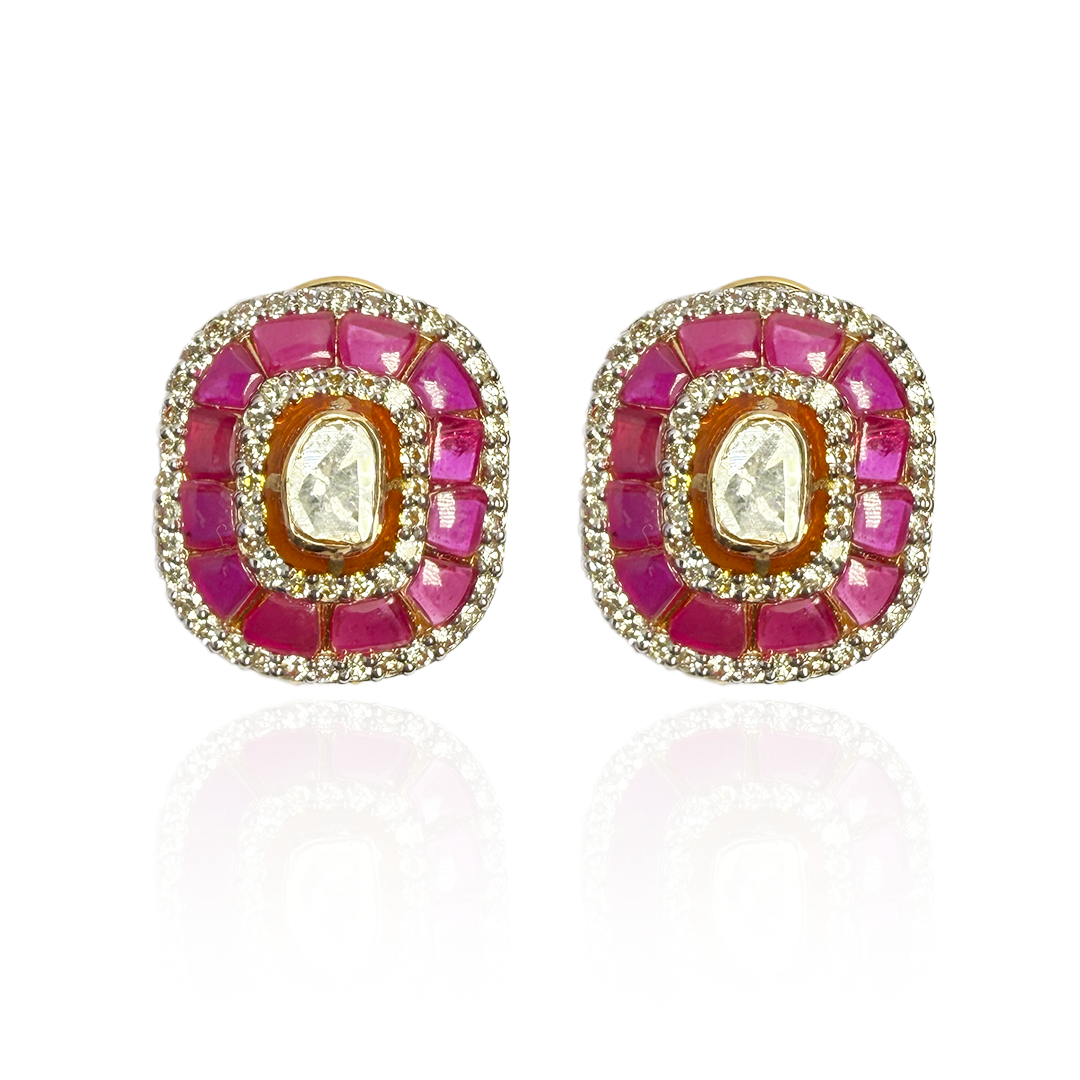 Ruby Polki Radiance Diamond Earrings