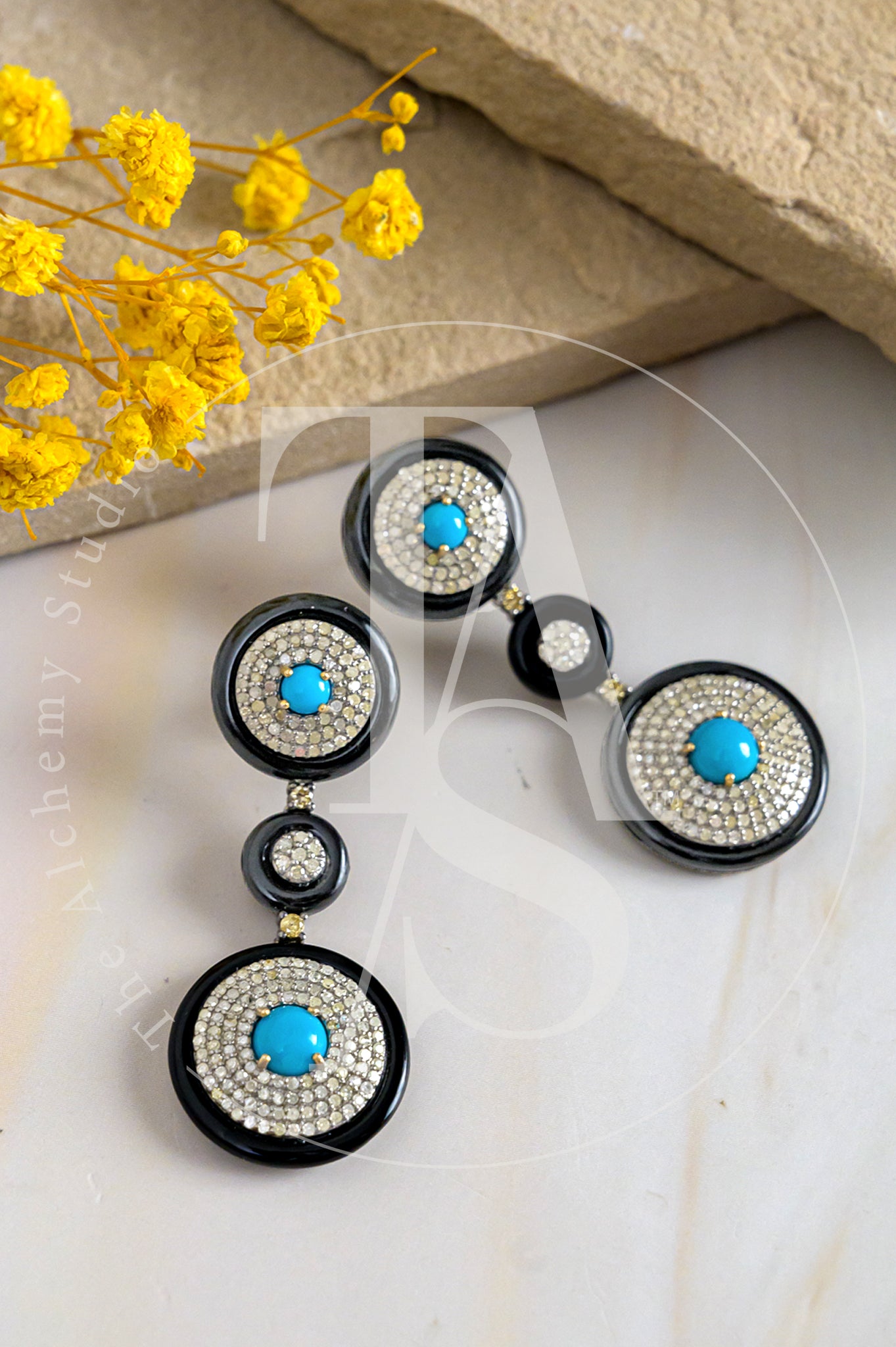 Alora Turqouise and Onyx Earrings