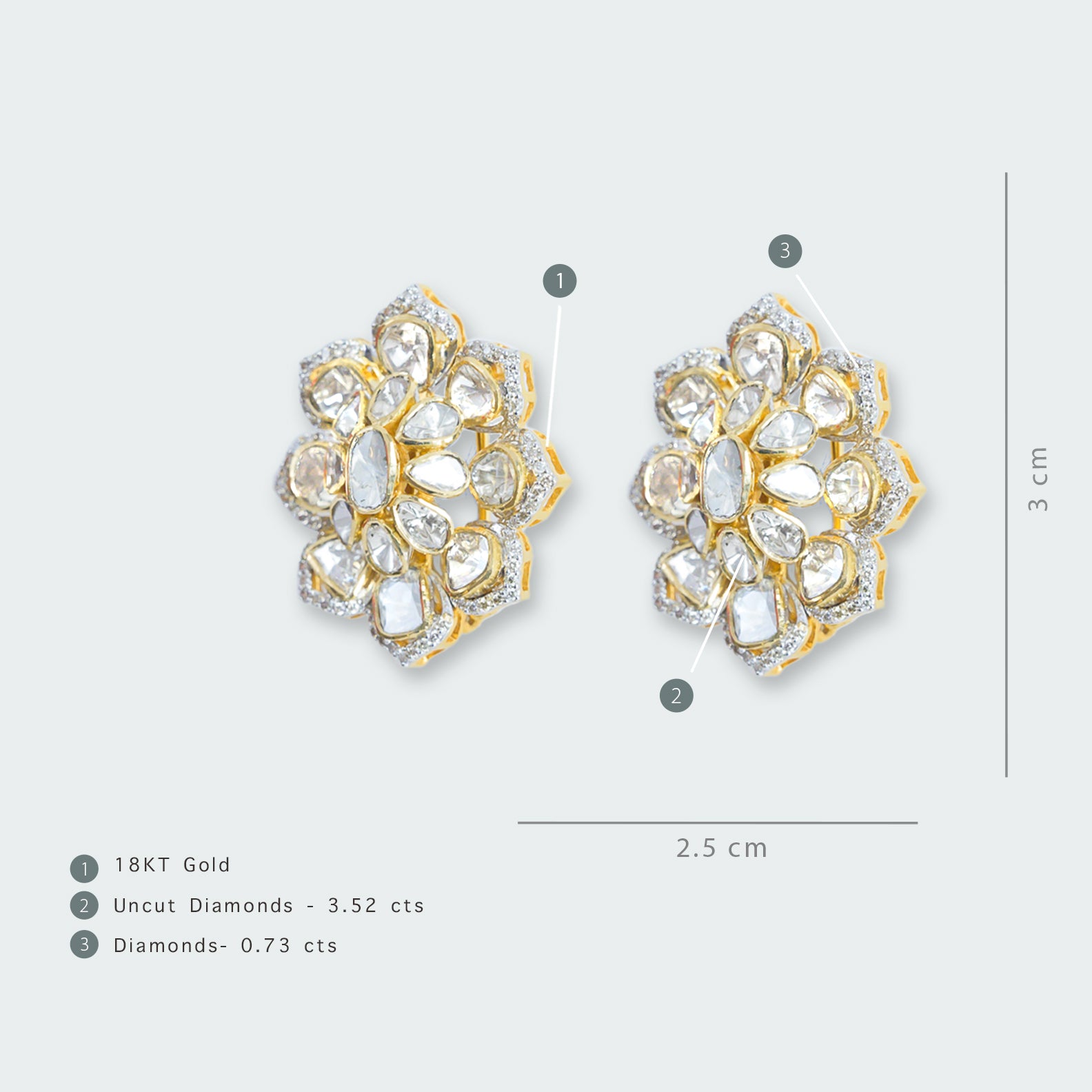 Zane Polki Diamond Earrings