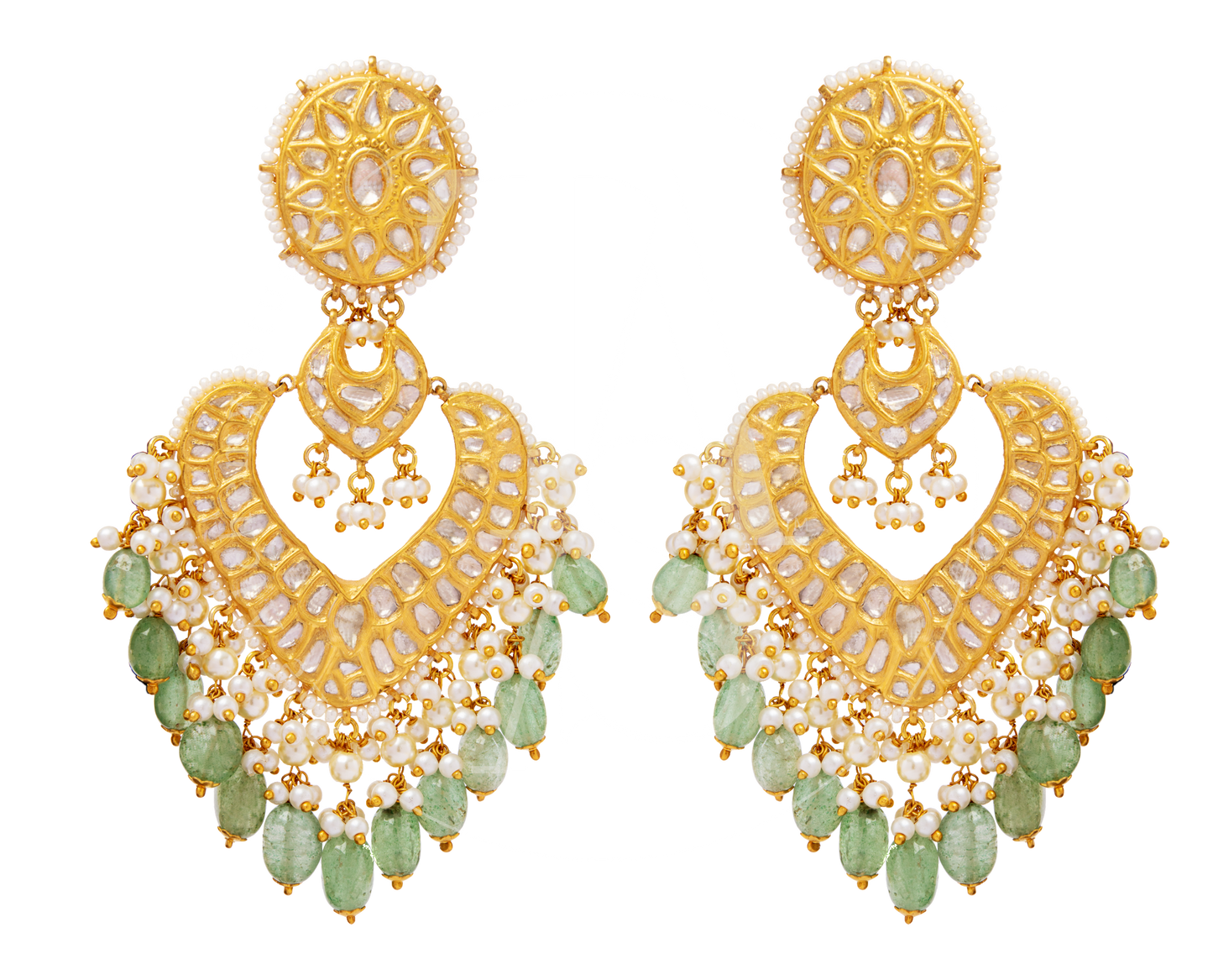 Poornima Uncut Diamond Chaand Balis