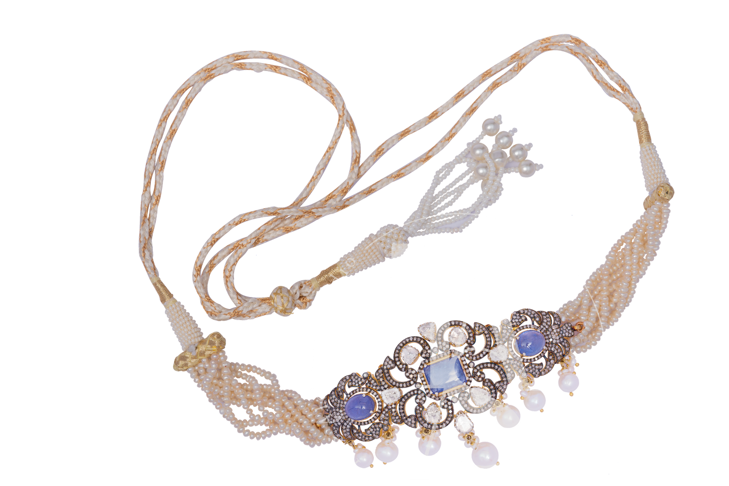 Classique Victorian Tanzanite Uncut Diamond Choker