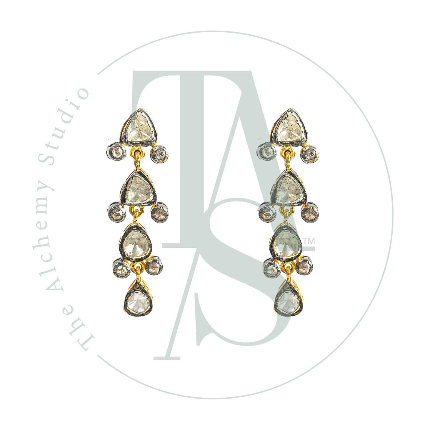 Abella Uncut Diamond Dangling Earrings