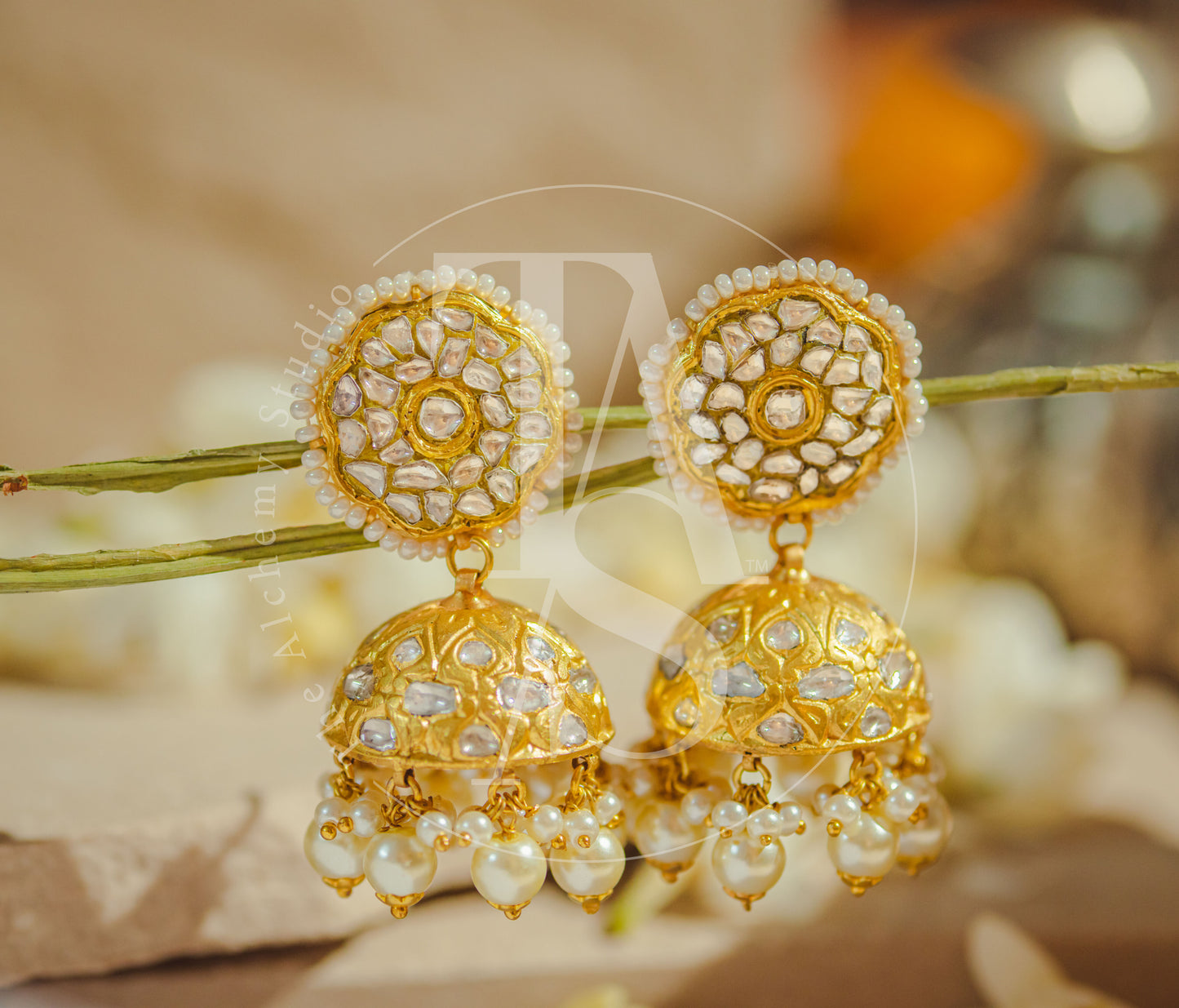 Bloom Uncut Diamond Jhumkis