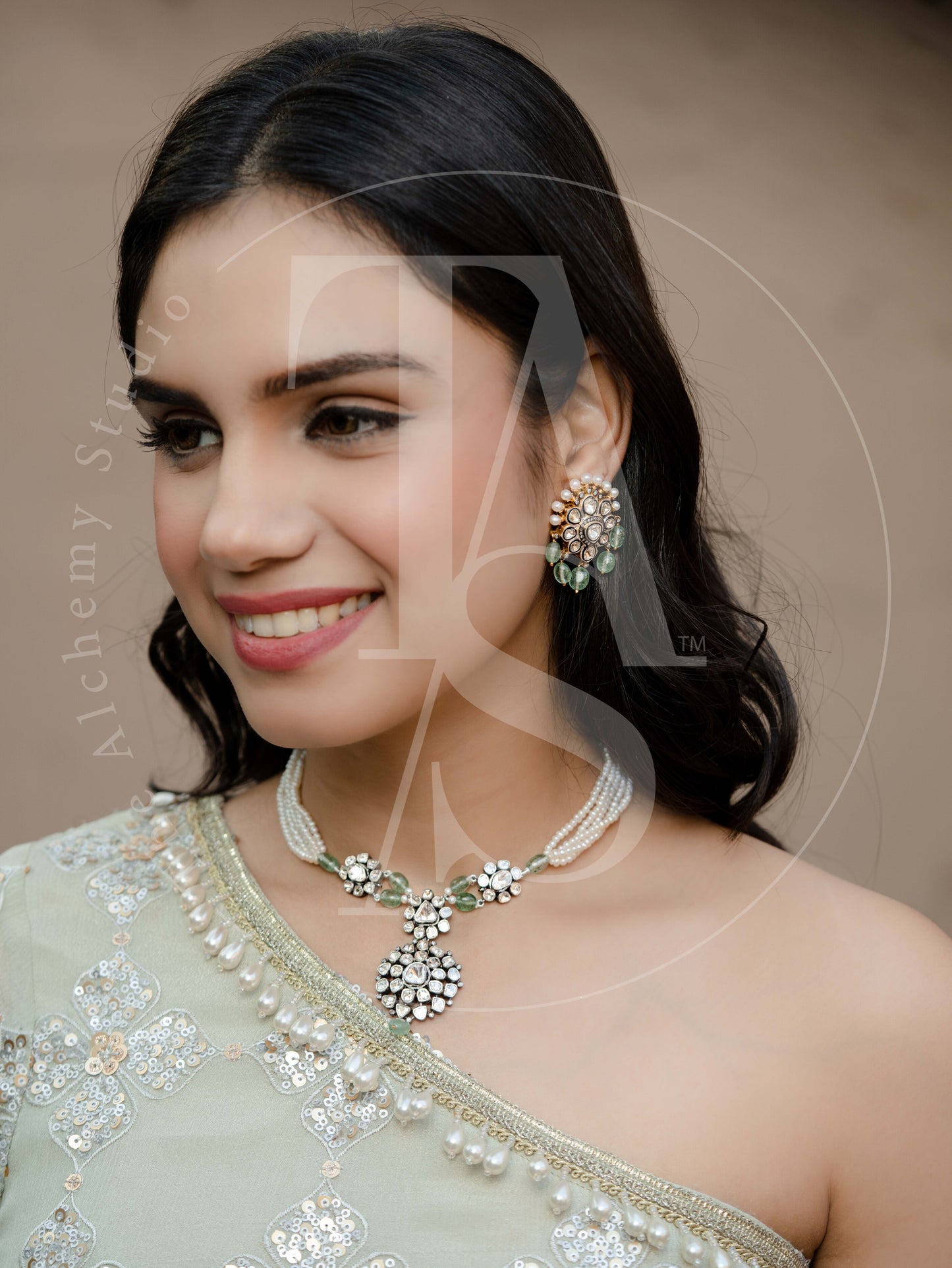 Floral Flow Uncut Diamond Necklace