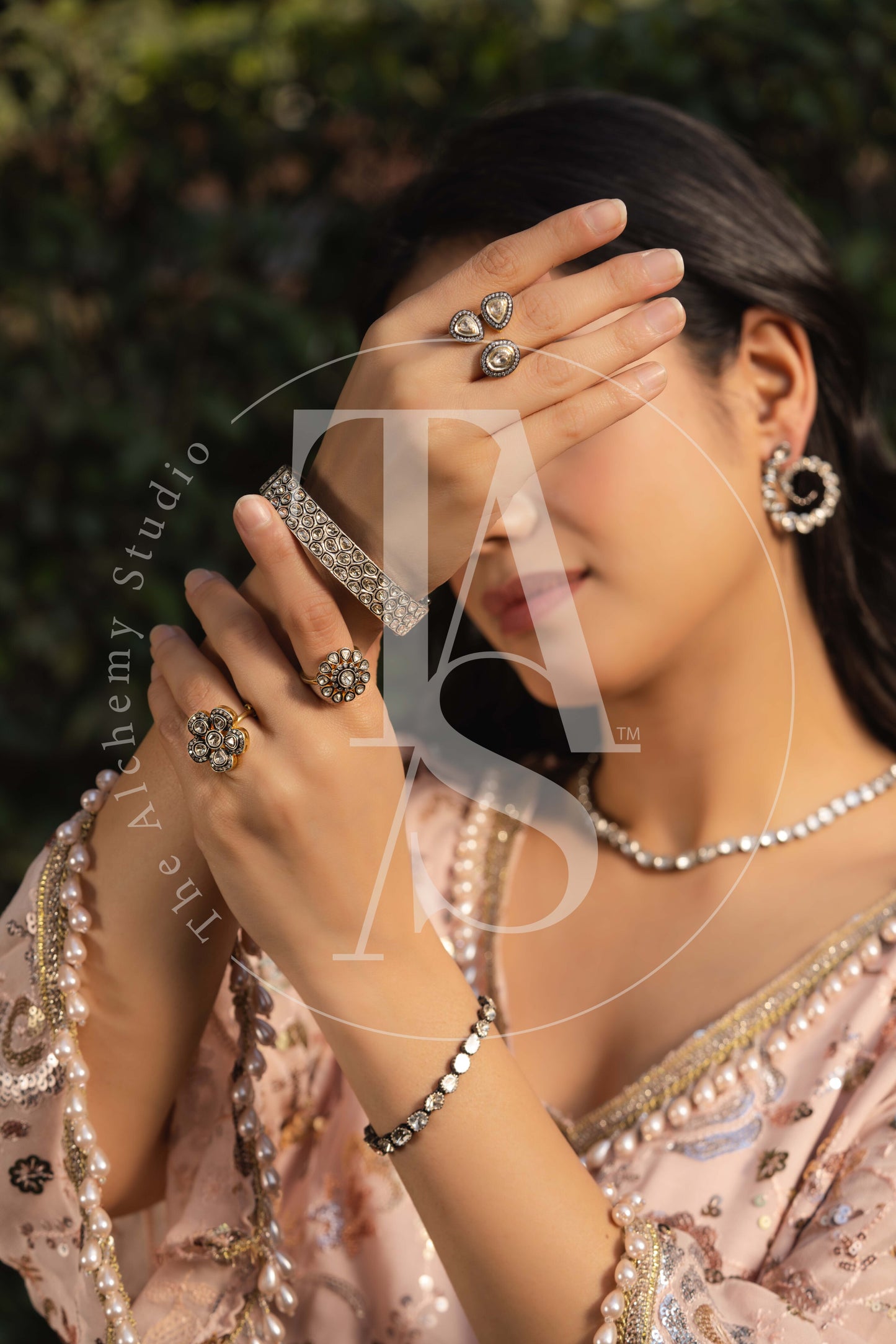 Asymmetric Uncut Diamond Ring