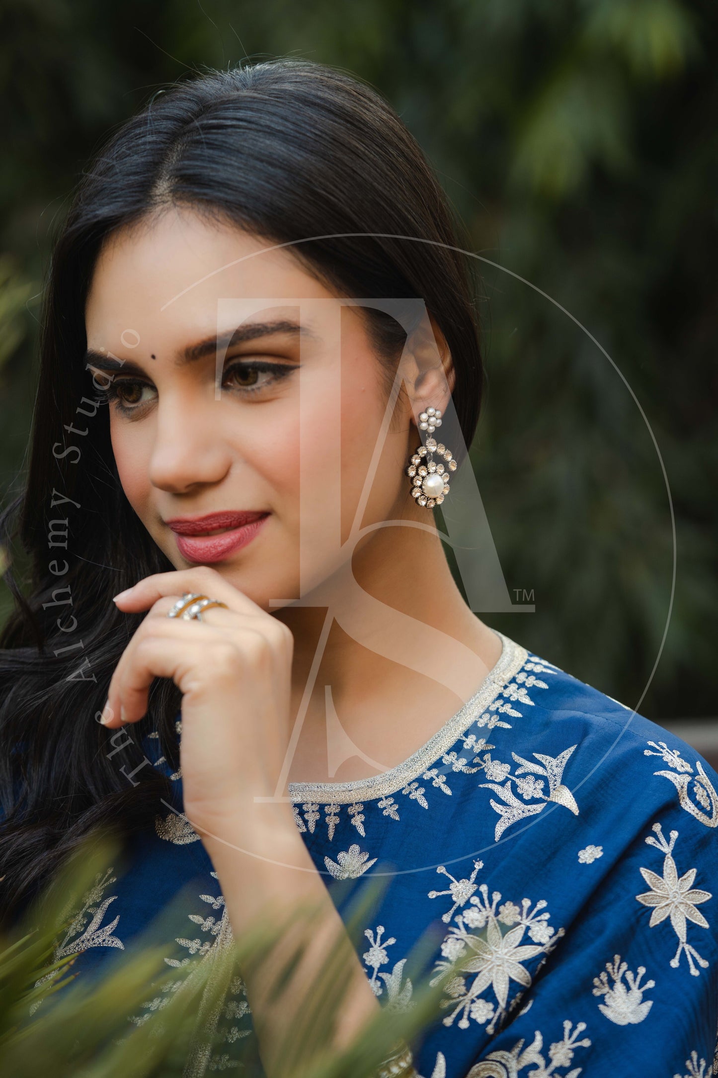 Rosaliee Vintage Pearl and Uncut Diamond Dangling Earrings