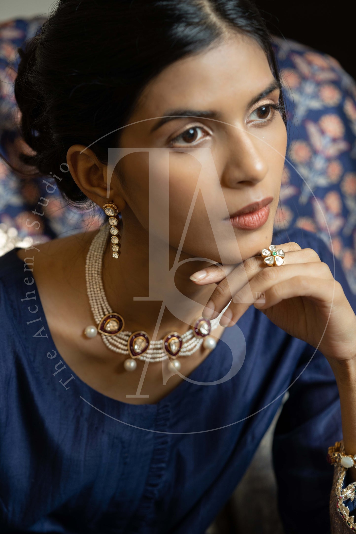 Noora Ambi Uncut Diamond Pearl Choker