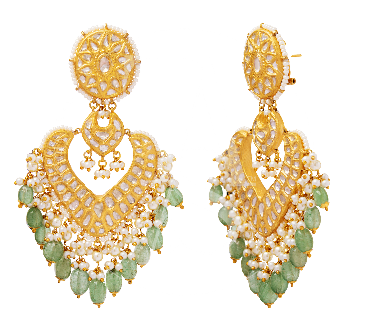 Poornima Uncut Diamond Chaand Balis