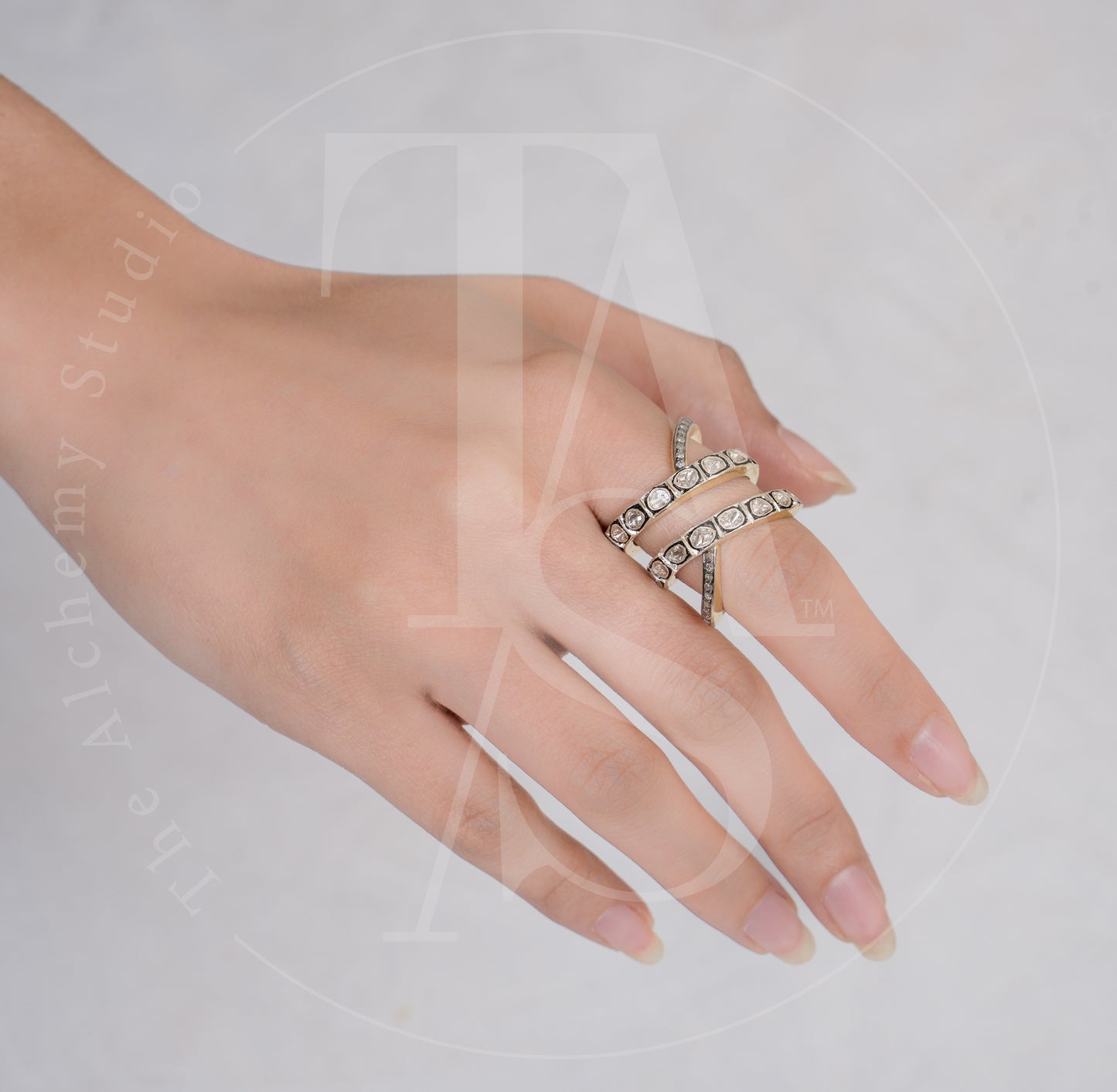 Swirl Uncut Diamond Ring