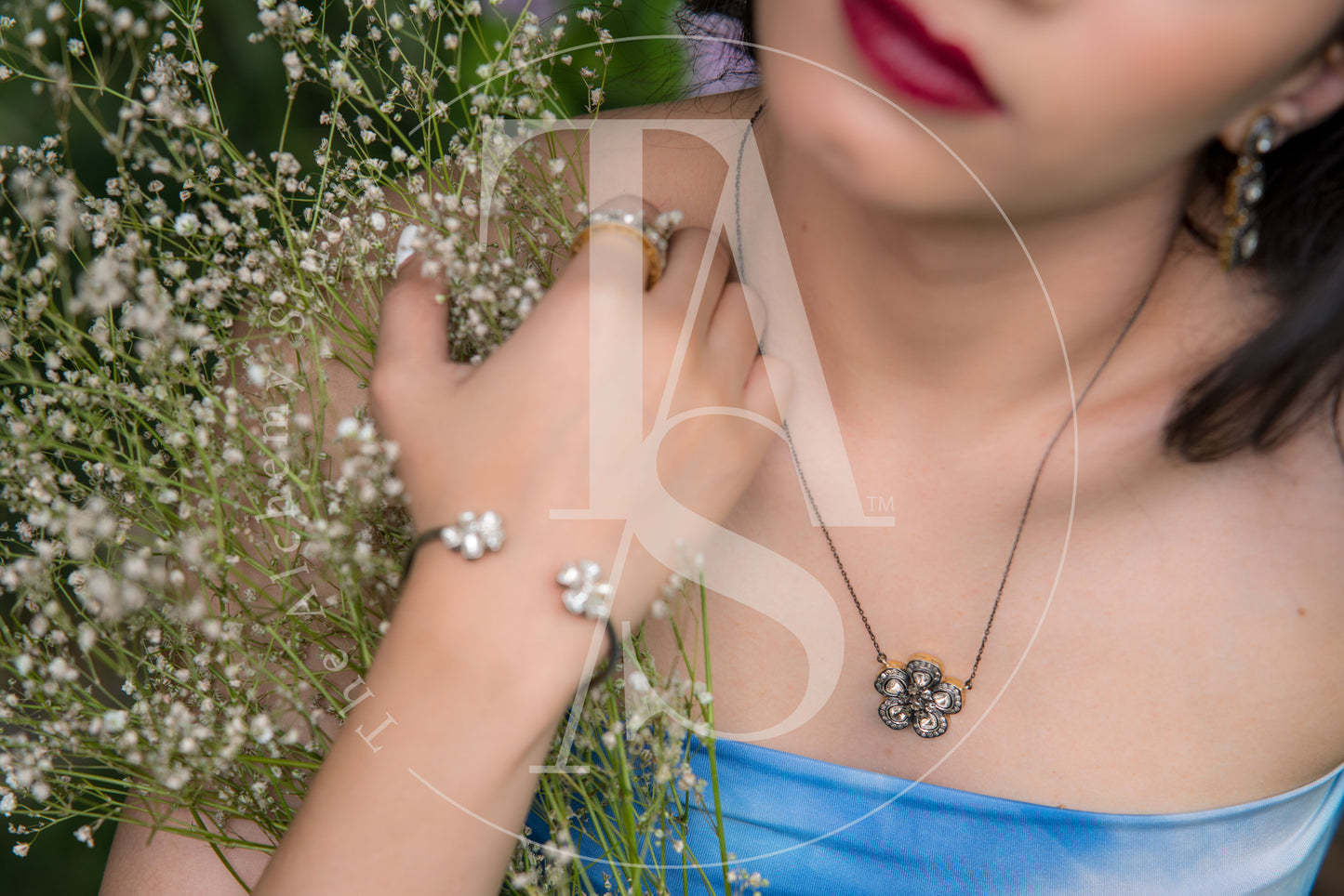 Paloma Flower Uncut Diamond Pendant