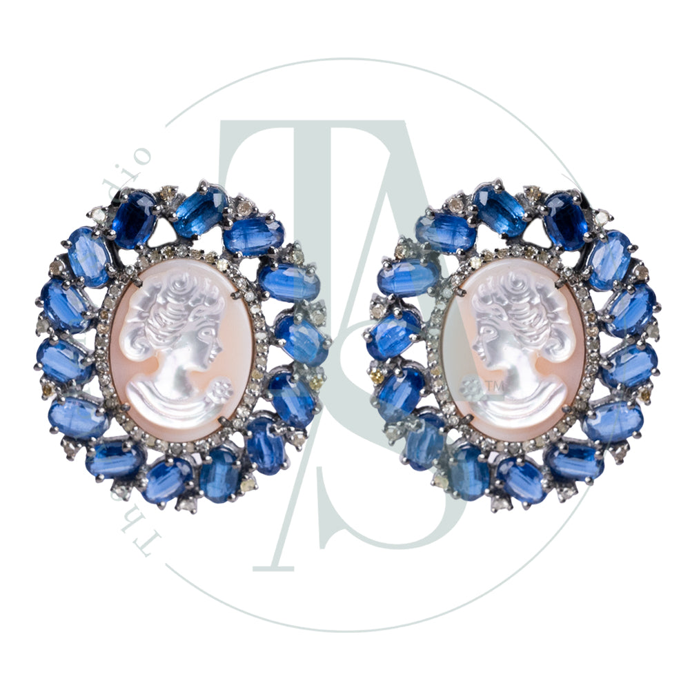Belinay Sapphire and Mother of Pearl Earrings