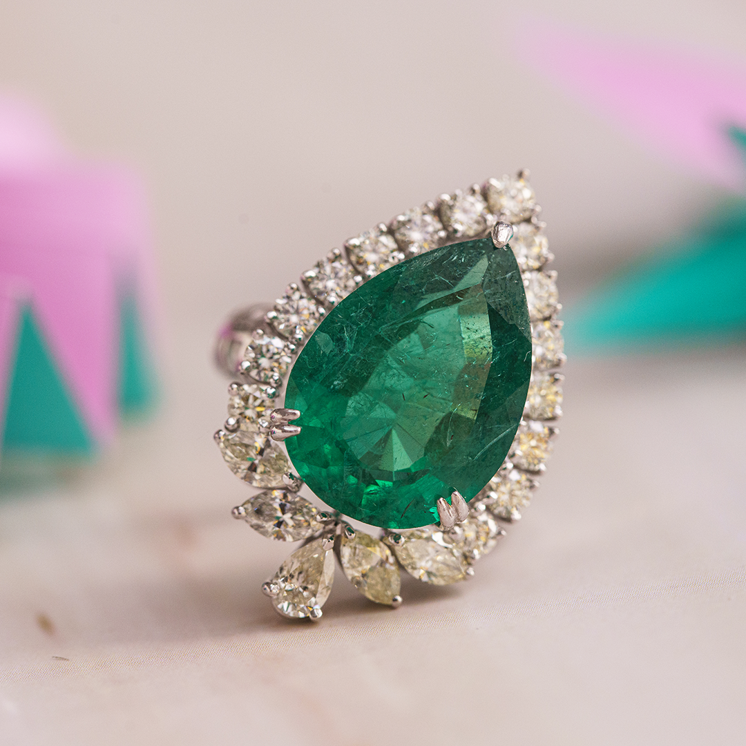 Emerald Oasis Diamond Ring