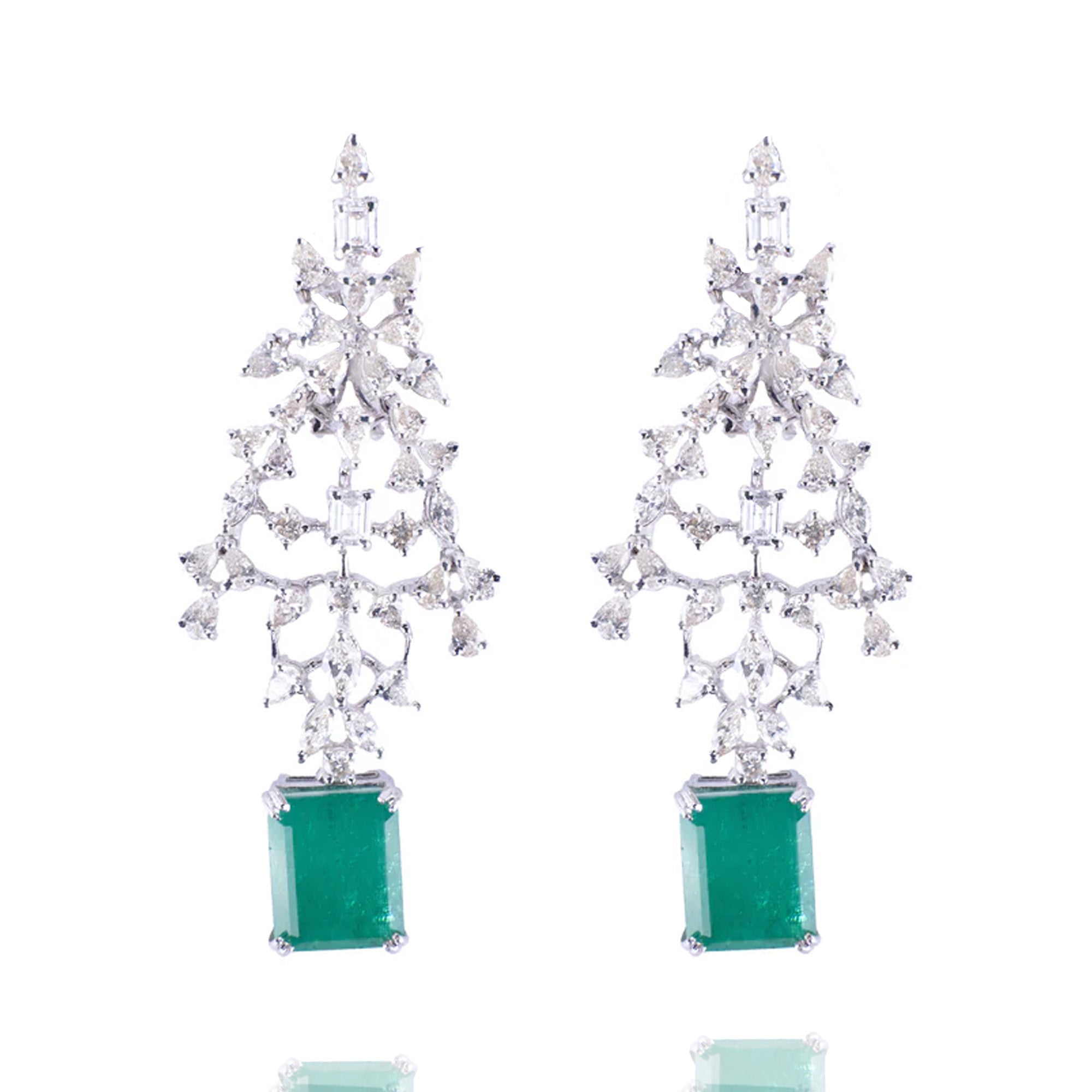 Mavis Diamond Emerald Earrings