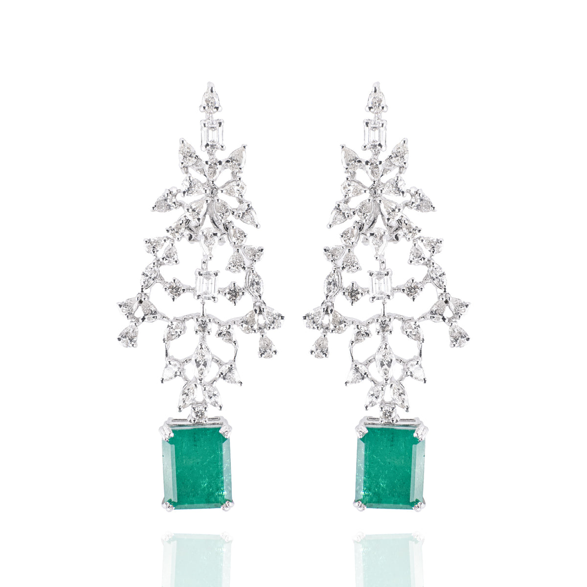 Mavis Diamond Emerald Earrings