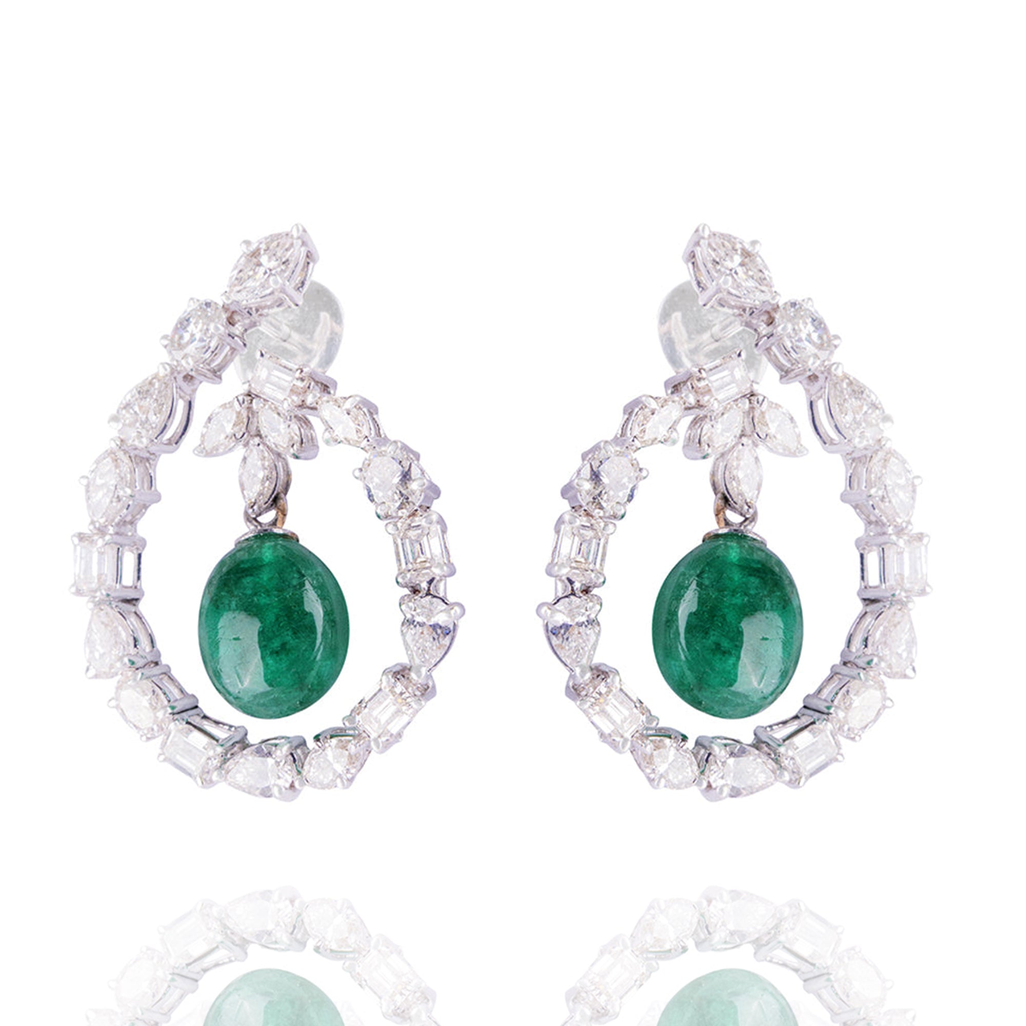 Atarih diamond Emerald Earrings