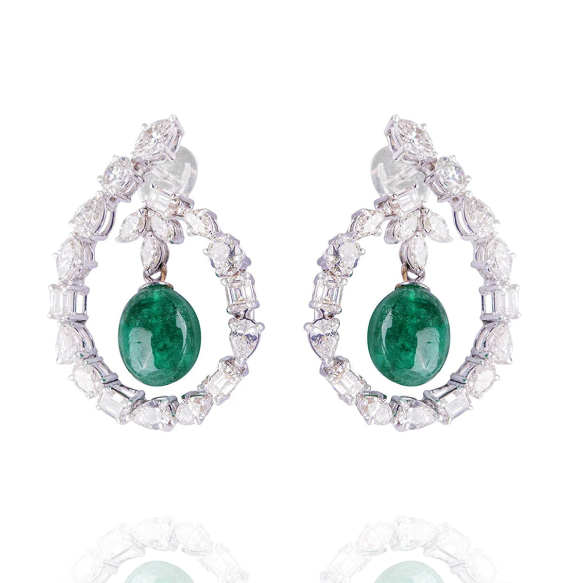 Atarih diamond Emerald Earrings