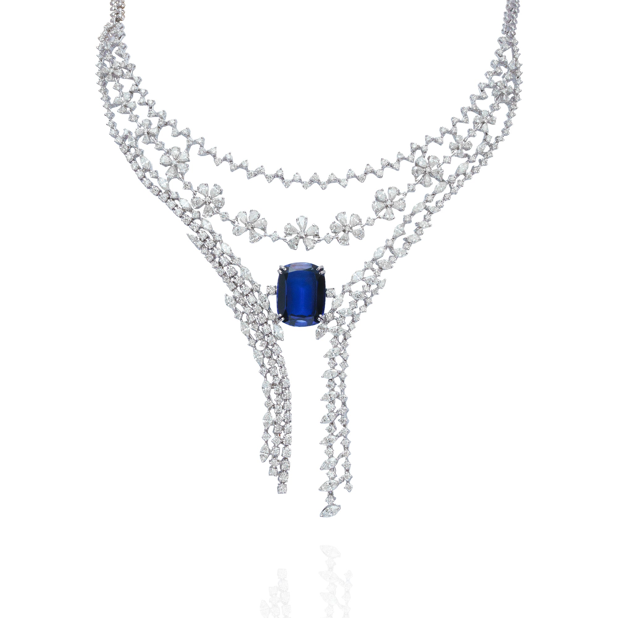 Nocturne Glow Diamond Sapphire Necklace