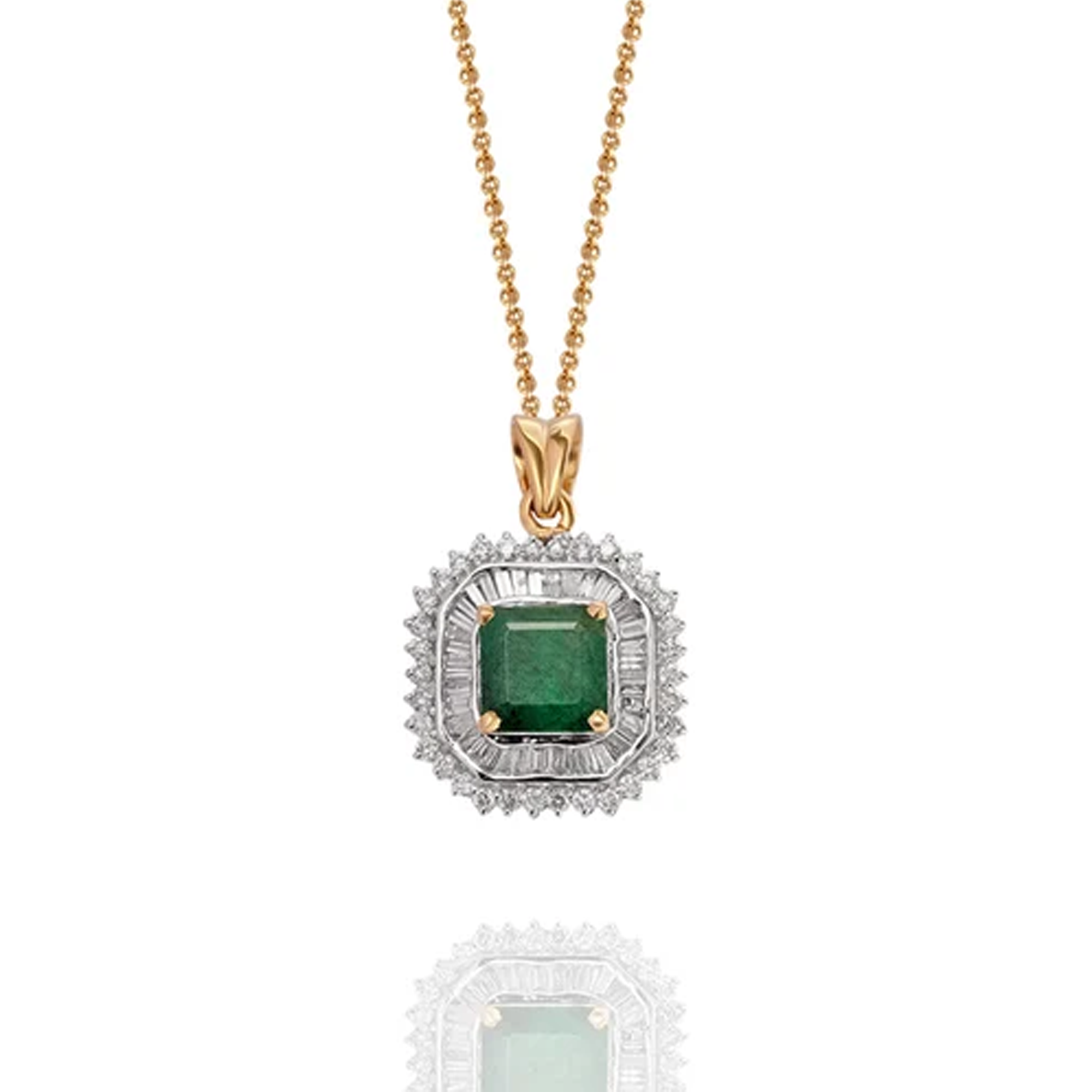 Delilah diamond emerald pendant