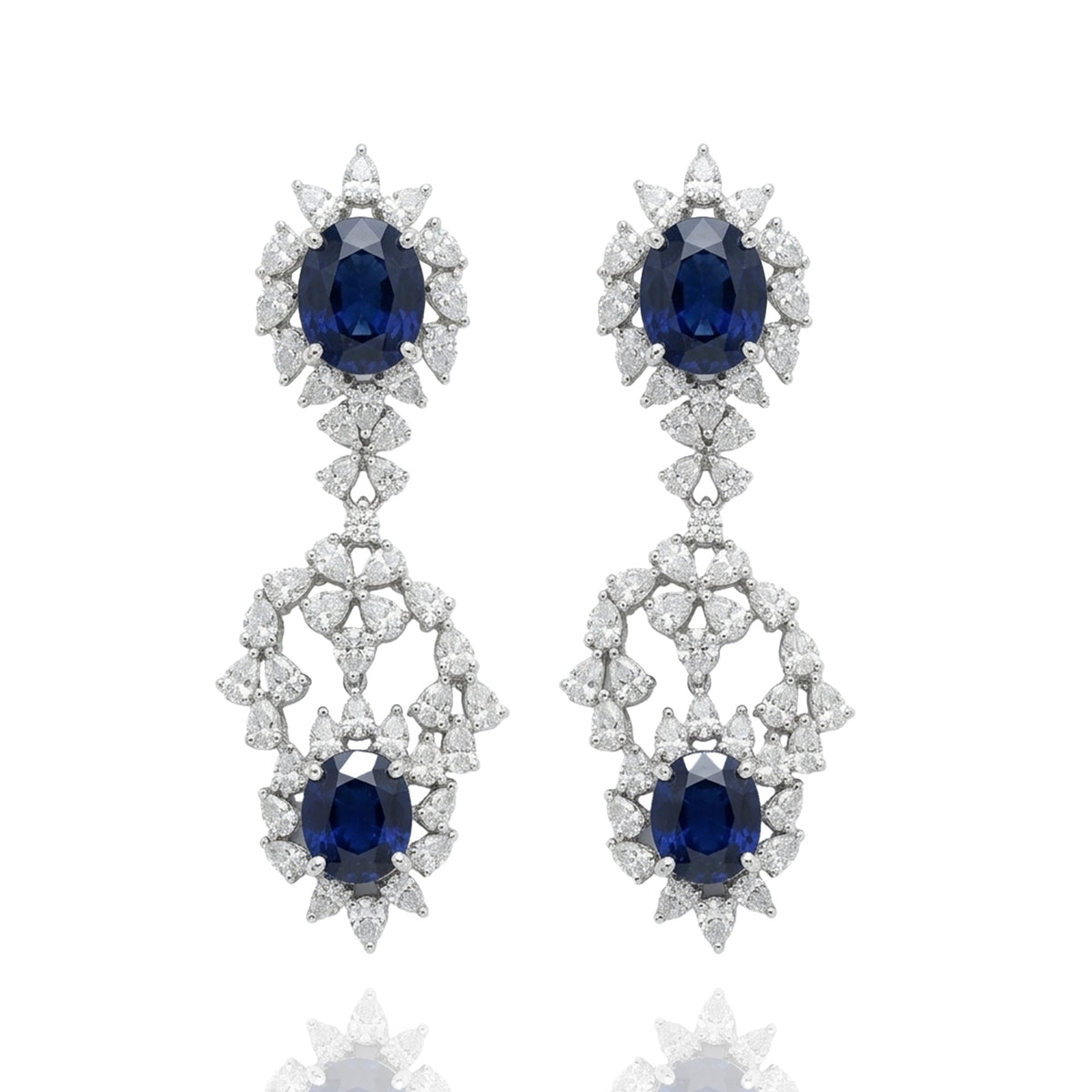Azure Royale Diamond Sapphire Earrings