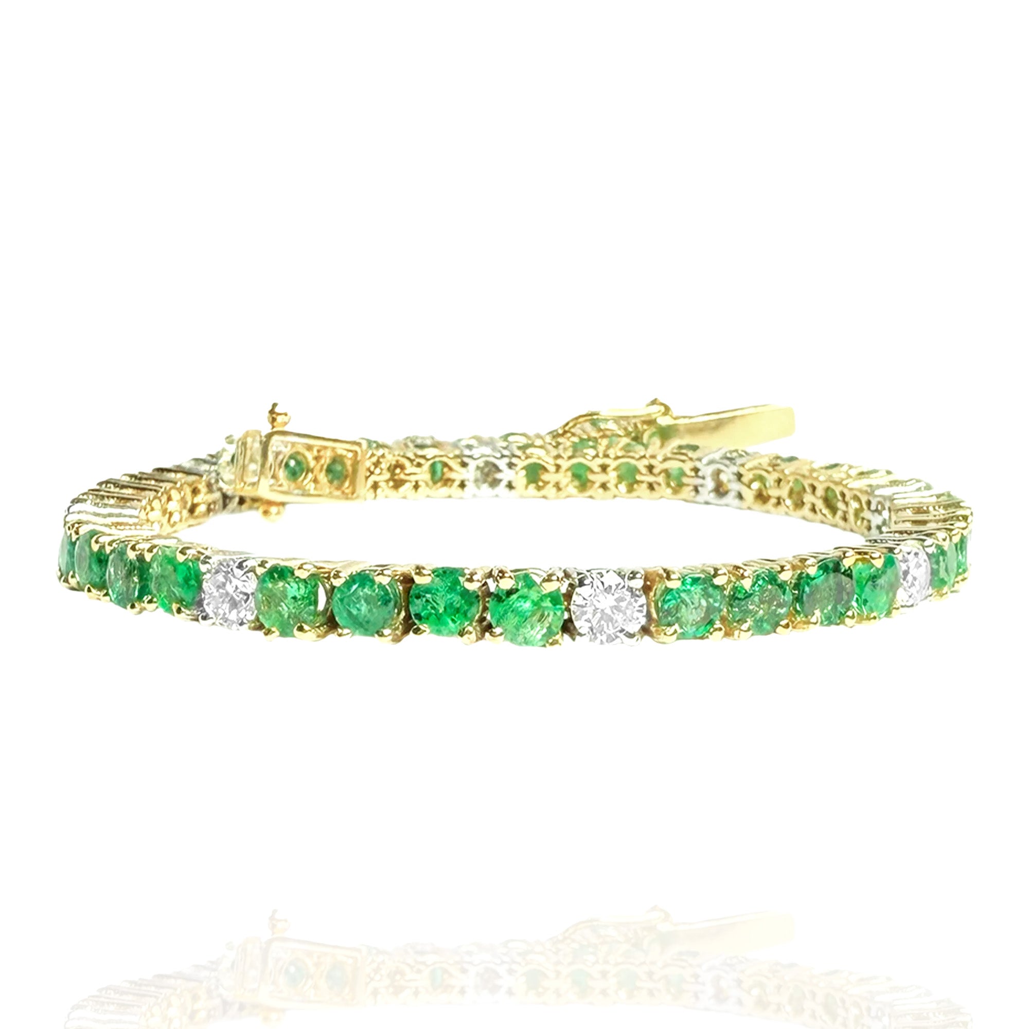 Zenith Diamond Emerald Tennis Bracelet