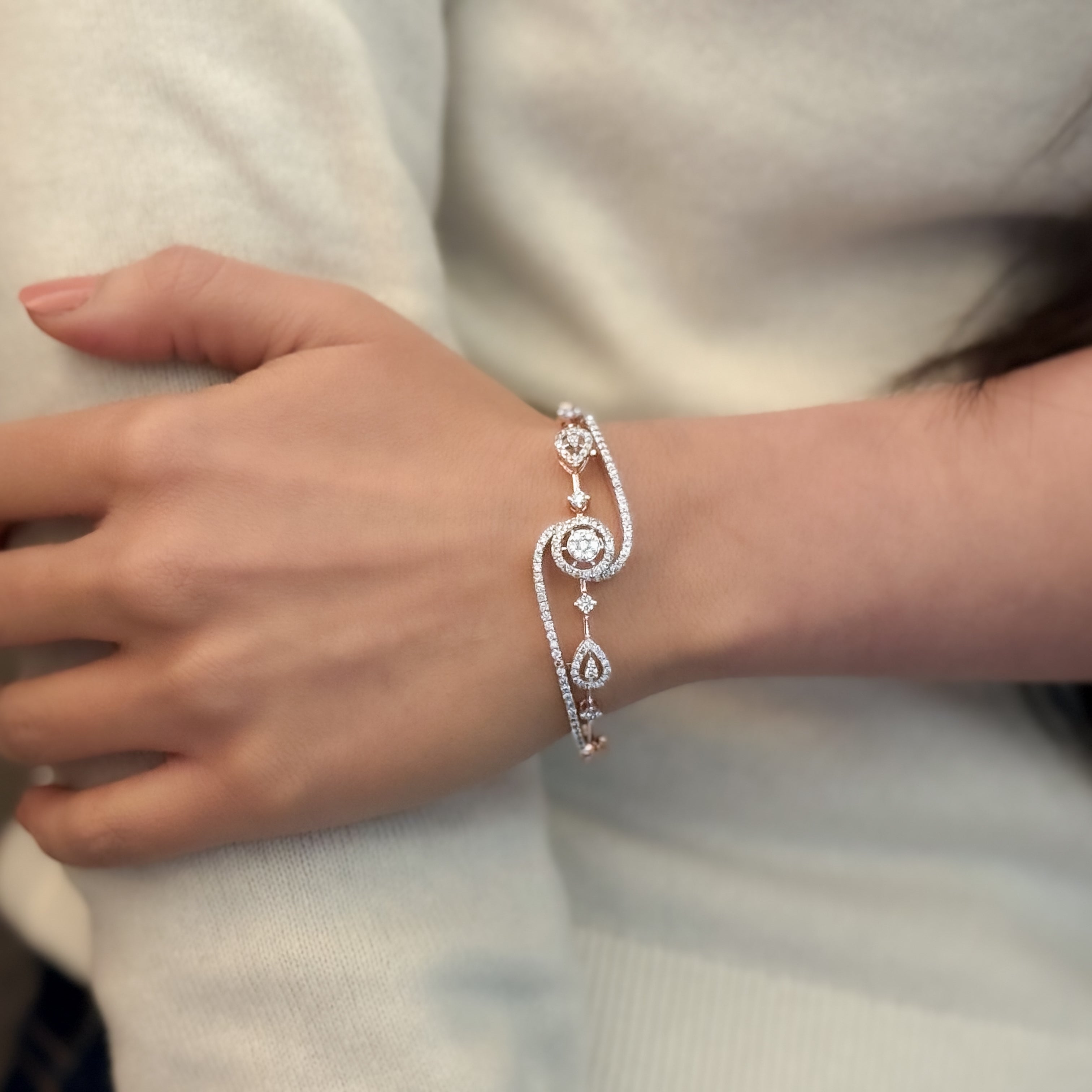 Orbital Diamond Bangle