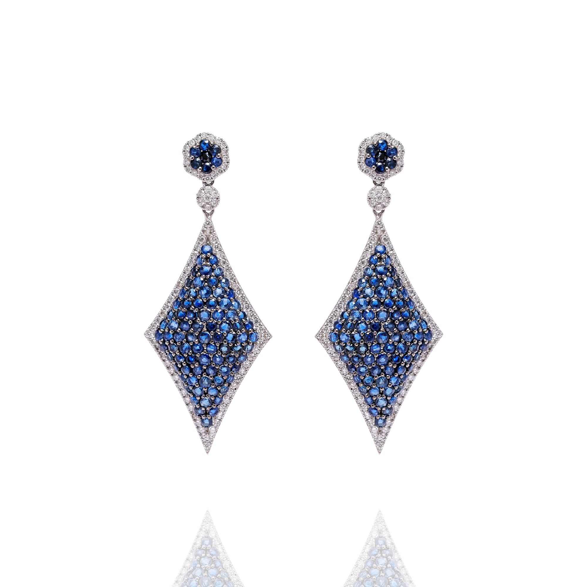 Fable Diamond Blue Sapphire Earrings