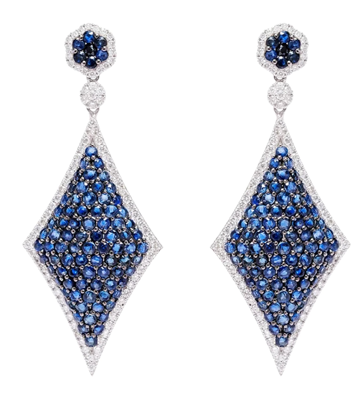 Fable Diamond Blue Sapphire Earrings