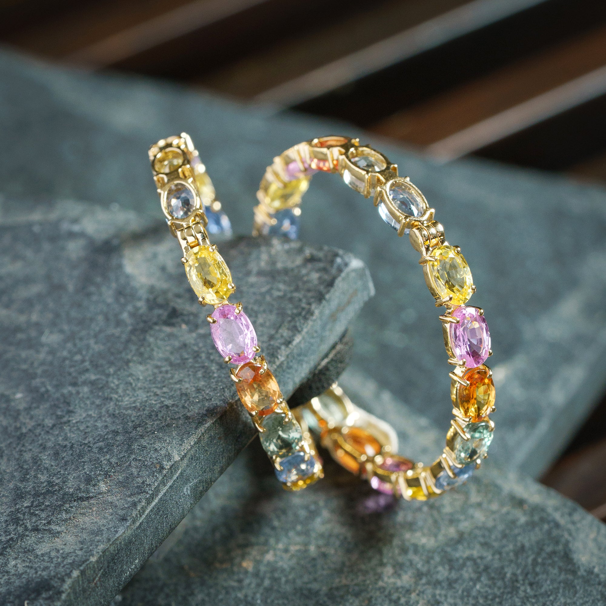 Nivra Diamond Multi Sapphire Earrings