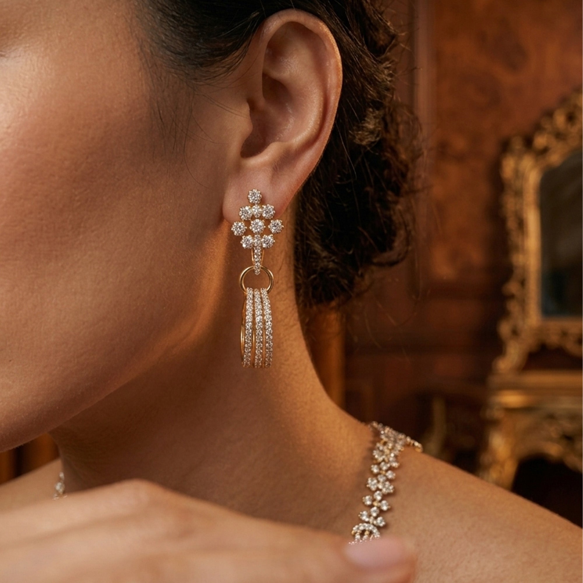 Lunara Detachable Diamond Earrings