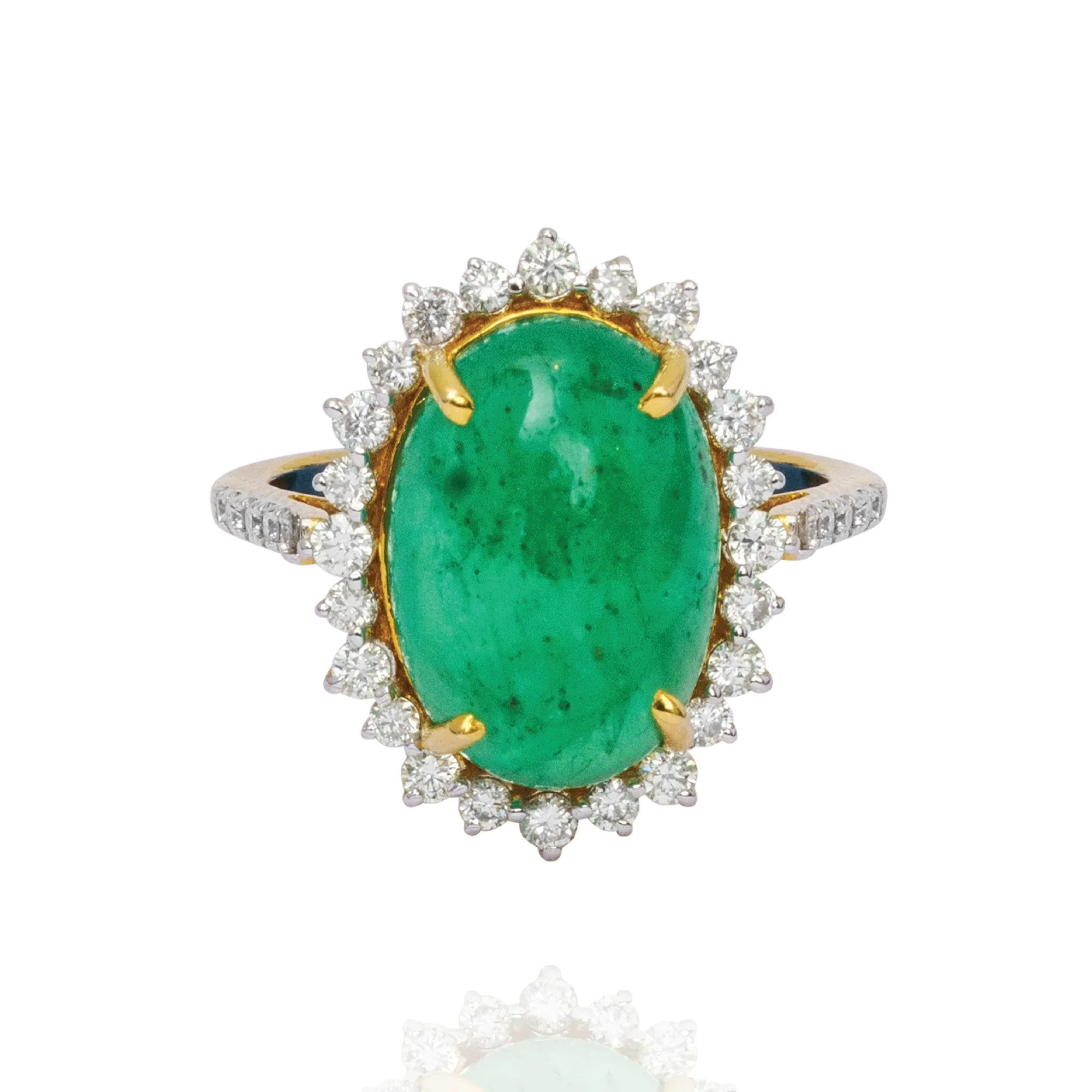 Tansy diamond emerald Ring
