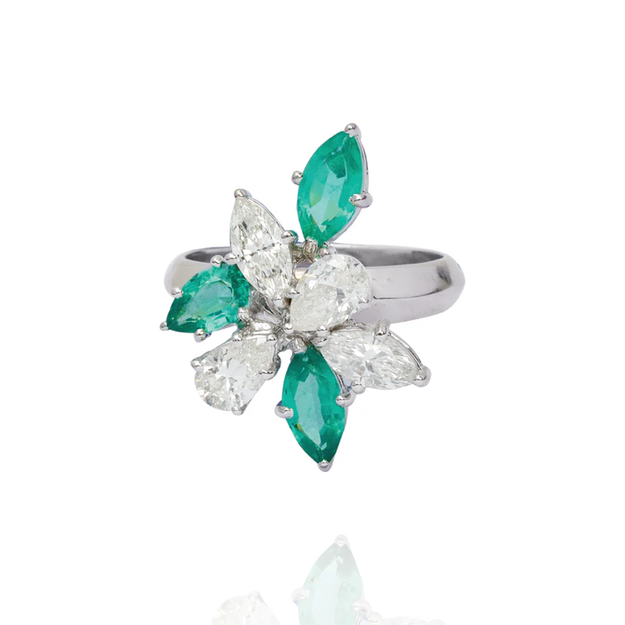 Fern diamond emerald Ring