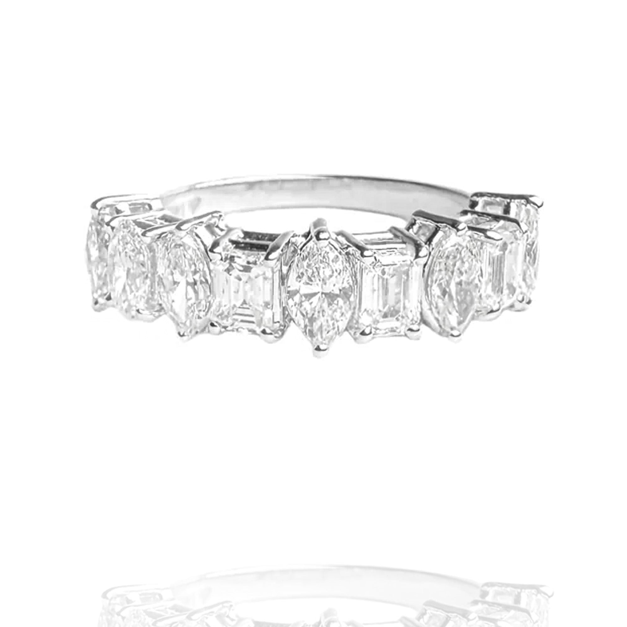 Drop Emerald Cut Diamond Ring